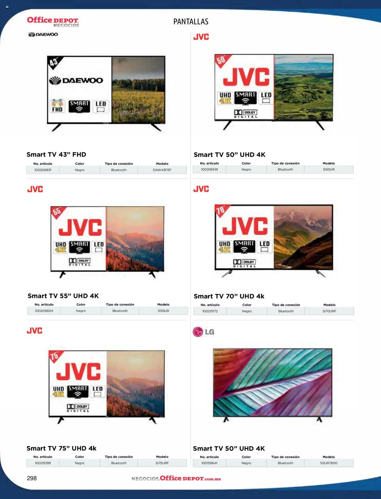 Nuevas ofertas de Office Depot válidas en toda la República Mexicana desde el 09.01.2025. ¡Encuentra las mejores ofertas en Office Depot catálogo 2025! | Página: 300 | Productos: Pantallas