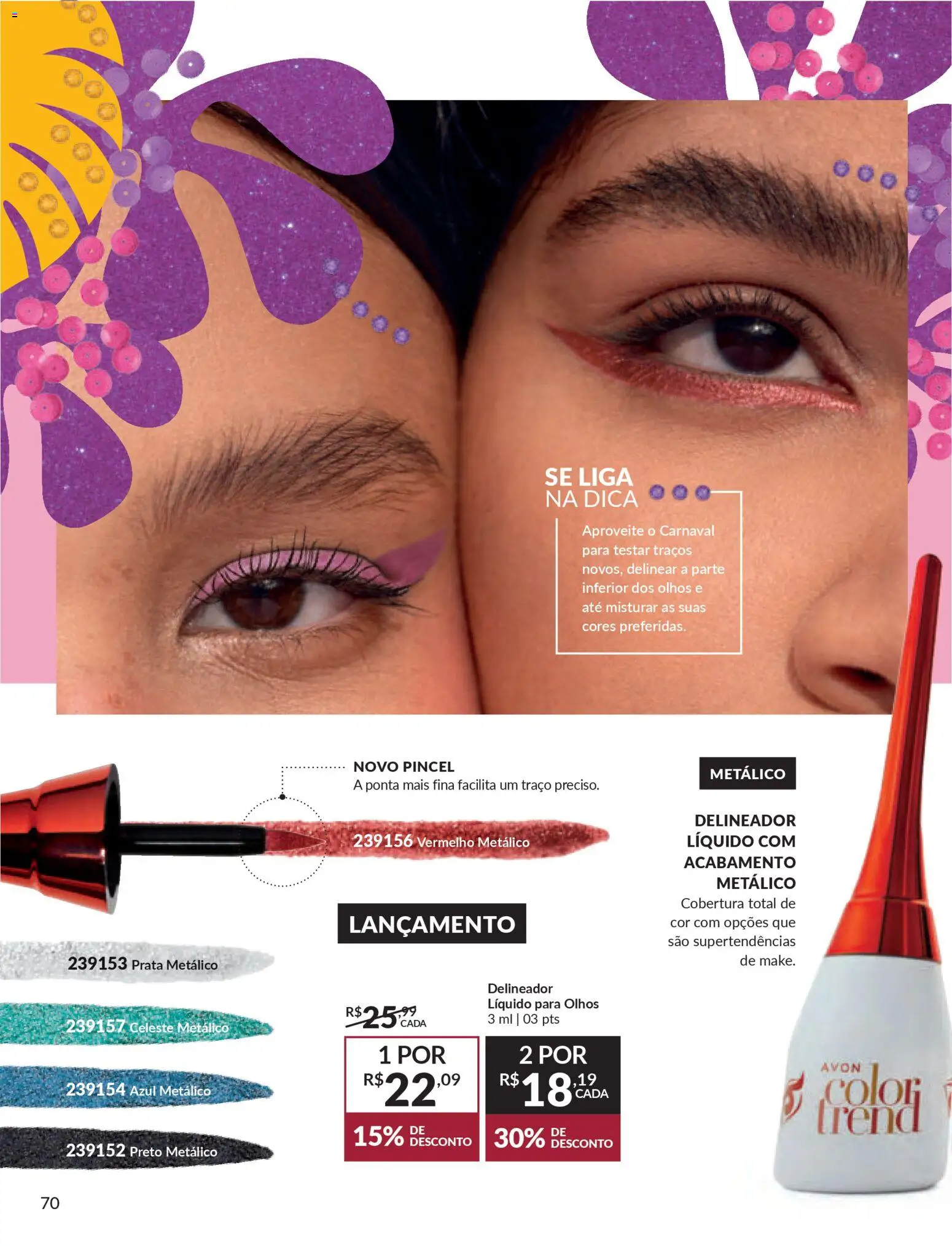 Avon Folheto - válido de 06.01.2026 | Página: 70 | Produtos: Pincel, Delineador