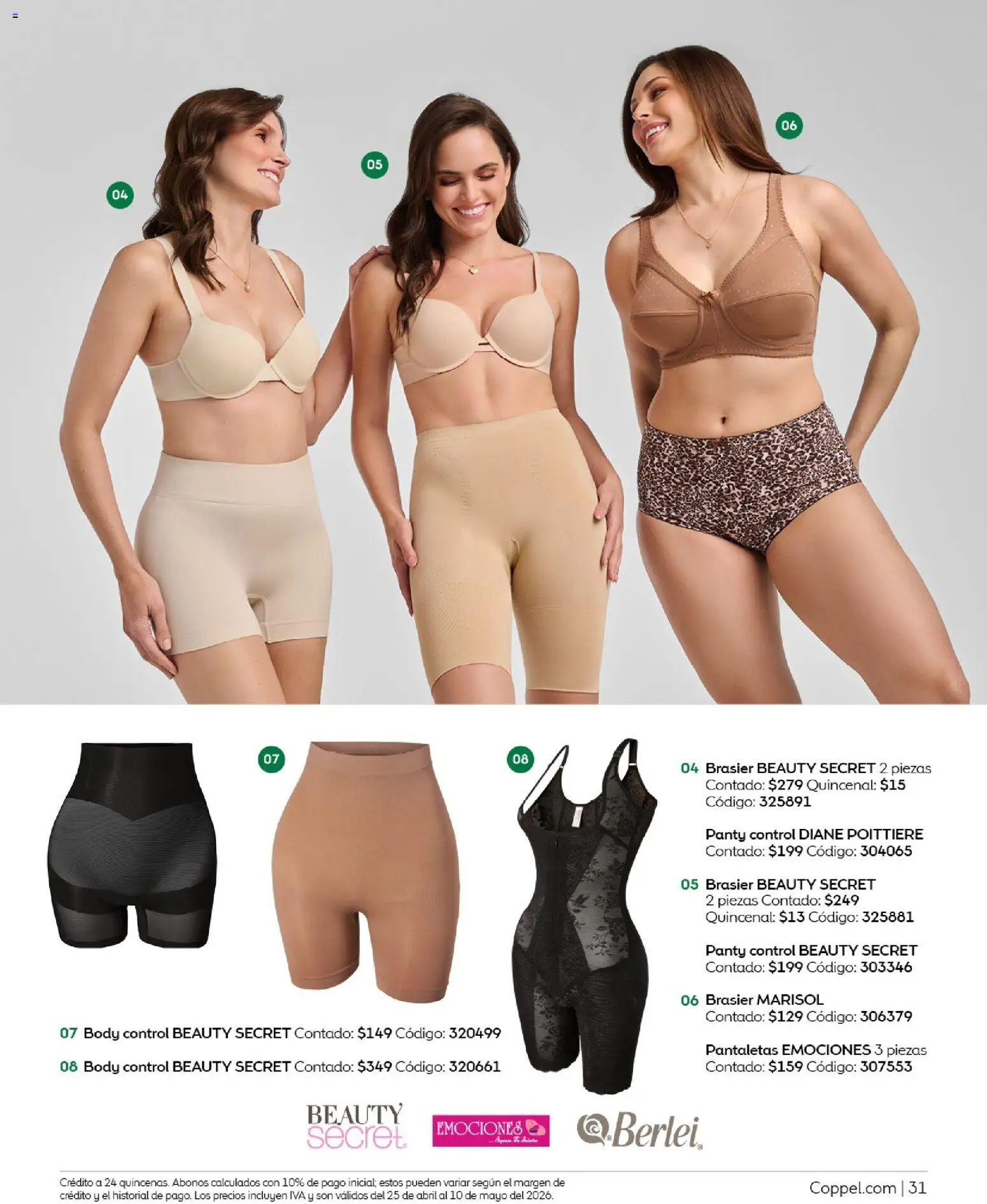 Nuevas ofertas de Coppel válidas en toda la República Mexicana desde el 25.04.2026. ¡Encuentra las mejores ofertas en Coppel catálogo Los regalos que mamá siempre quiere! | Página: 31 | Productos: Pantaletas, Body