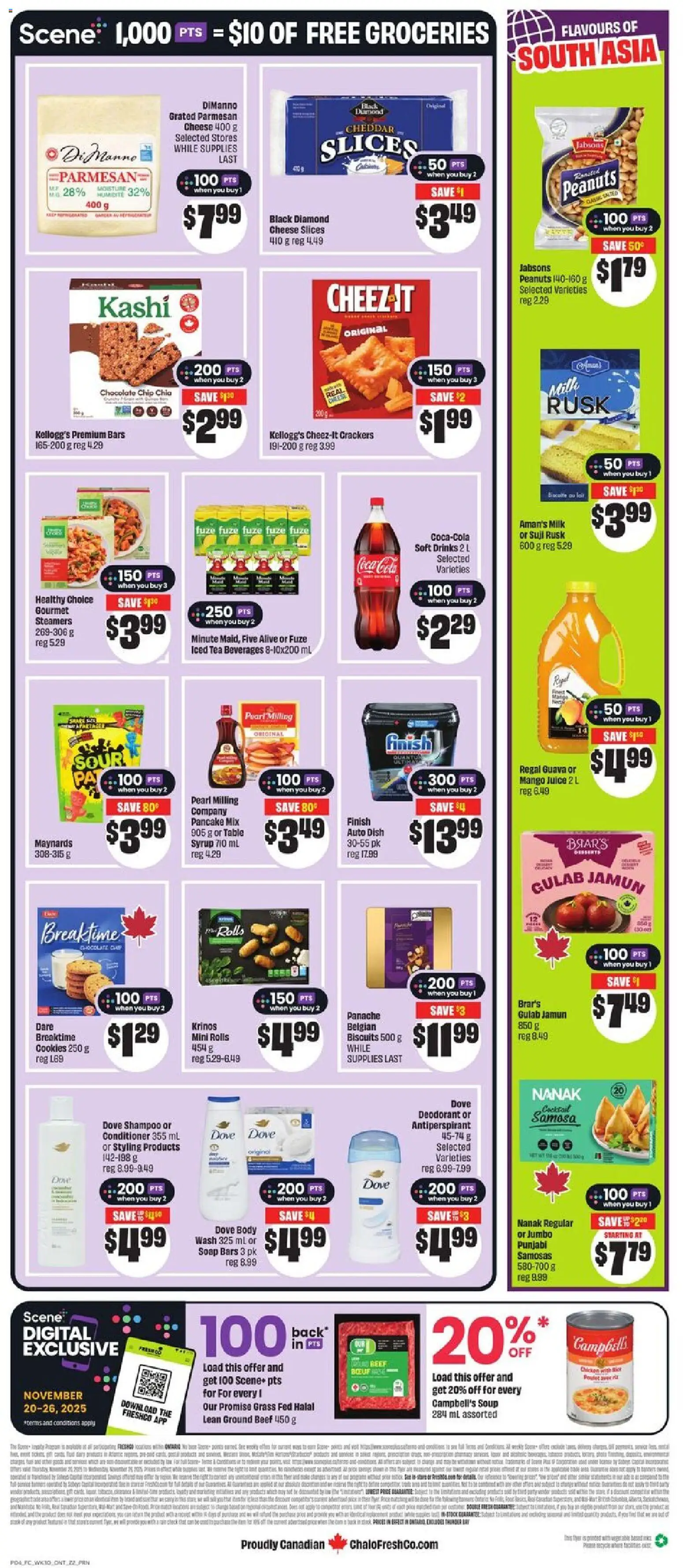 FreshCo flyer valid from 20.11.2025 | Page: 2 | Products: Tea, Table, Milk, Chocolate