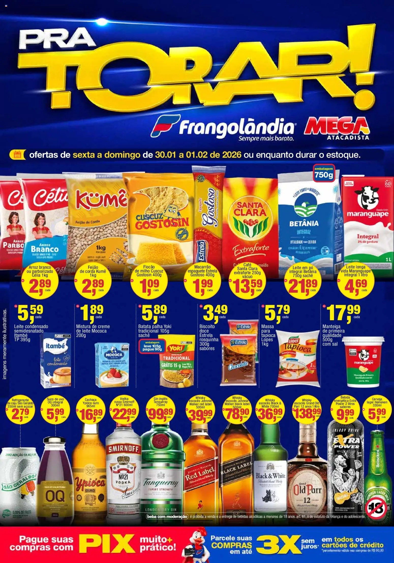 Frangolândia Folheto - válido de 30.01.2026 | Página: 1 | Produtos: Gin, Creme, Açúcar, Leite em pó