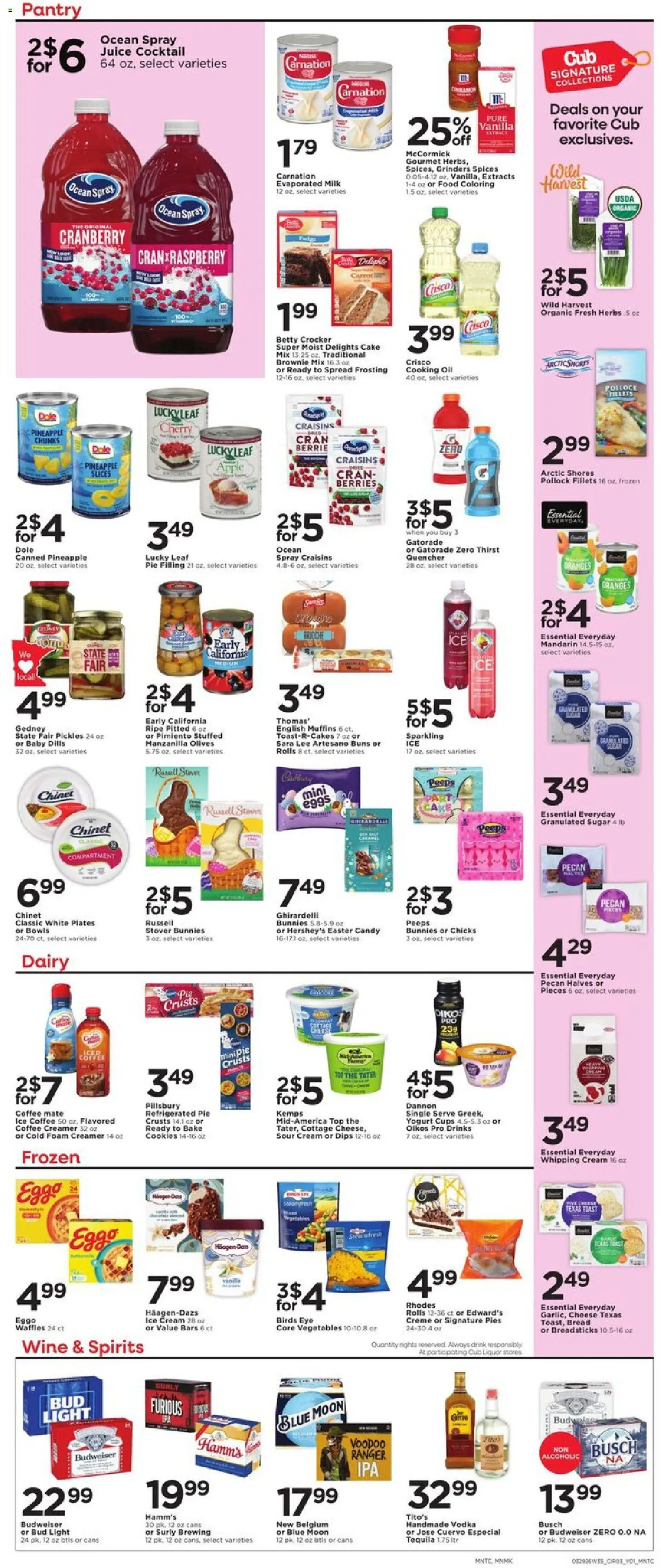 Cub Foods Weekly Savings - MN - valid from 29.03.2026 | Page: 5 | Products: Cheese, Eggs, Vegetables, Sugar