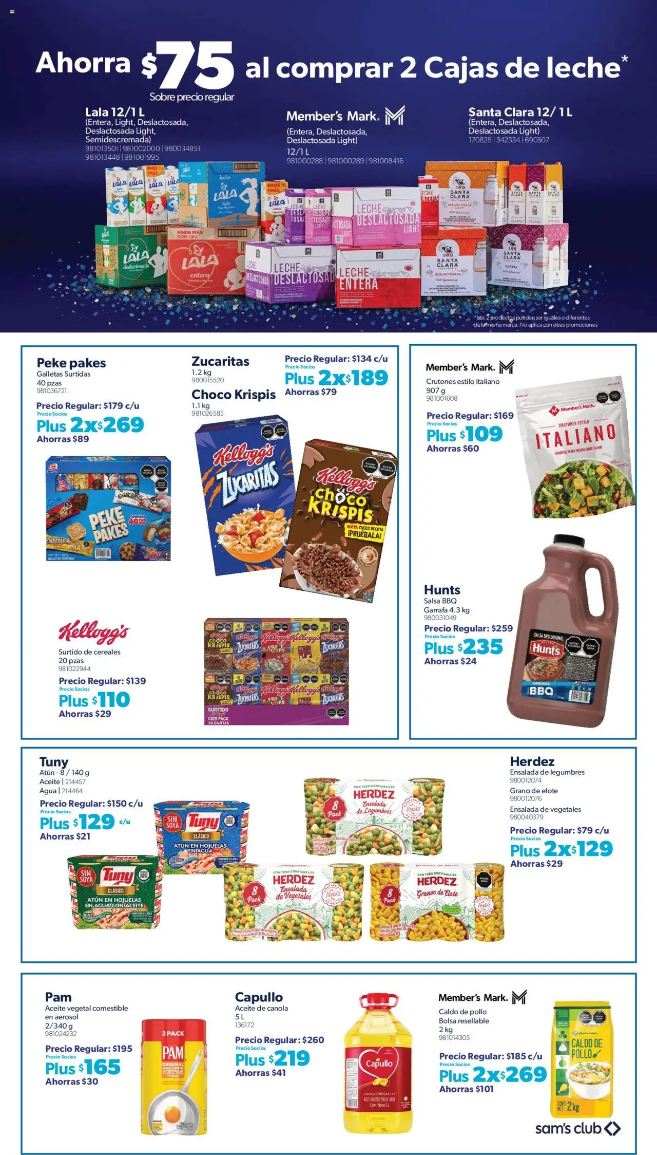 Nuevas ofertas de Sam's Club válidas en toda la República Mexicana desde el 01.10.2025. ¡Encuentra las mejores ofertas en Sam's Club - Catálogo Plus Fest Nacional! | Página: 10 | Productos: Leche, Cereales, Galletas, Sobre