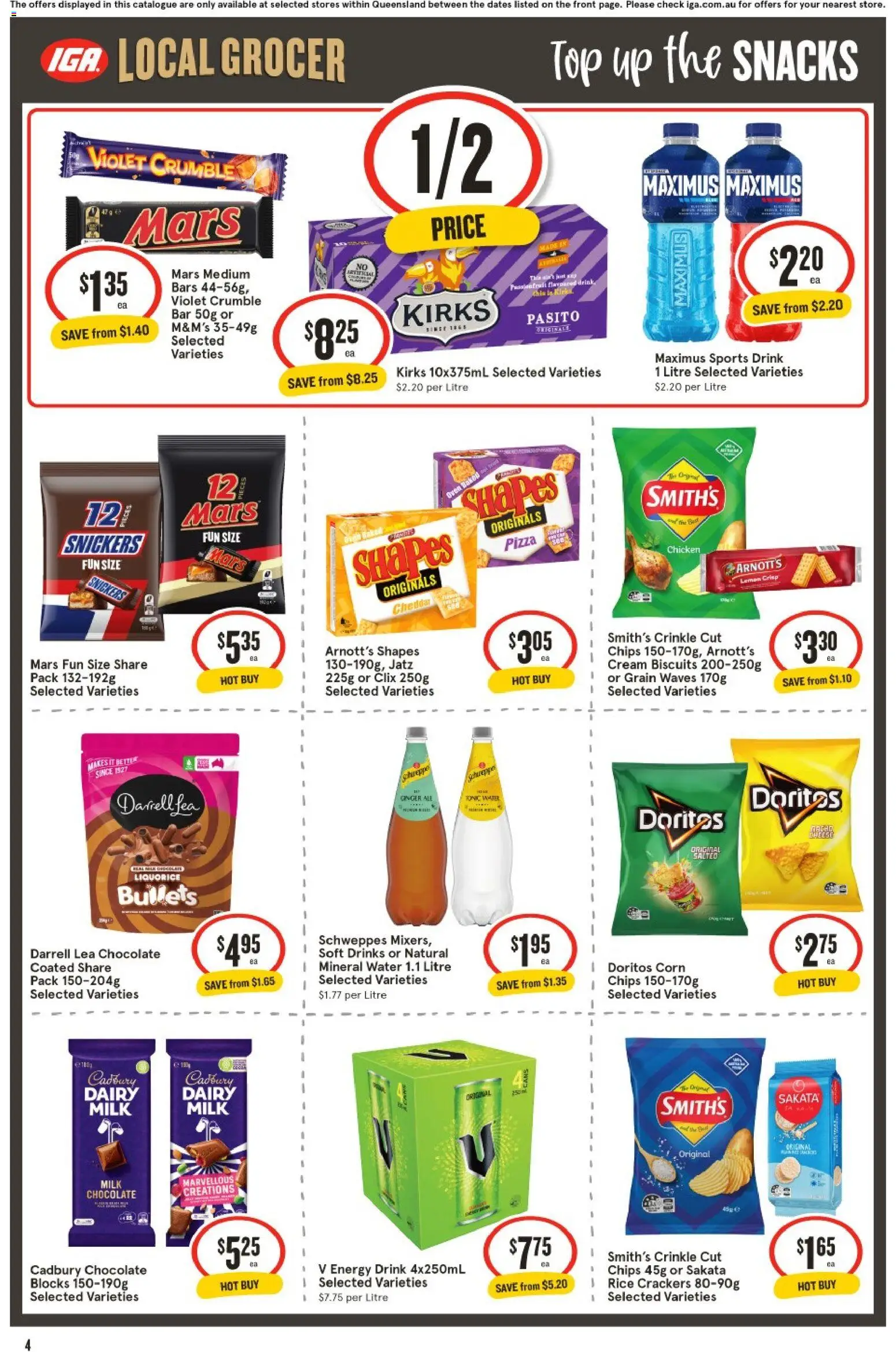 IGA catalogue - valid from 24.12.2025 | Page: 4 | Products: Energy drink, Chicken, Cream, Soft drinks