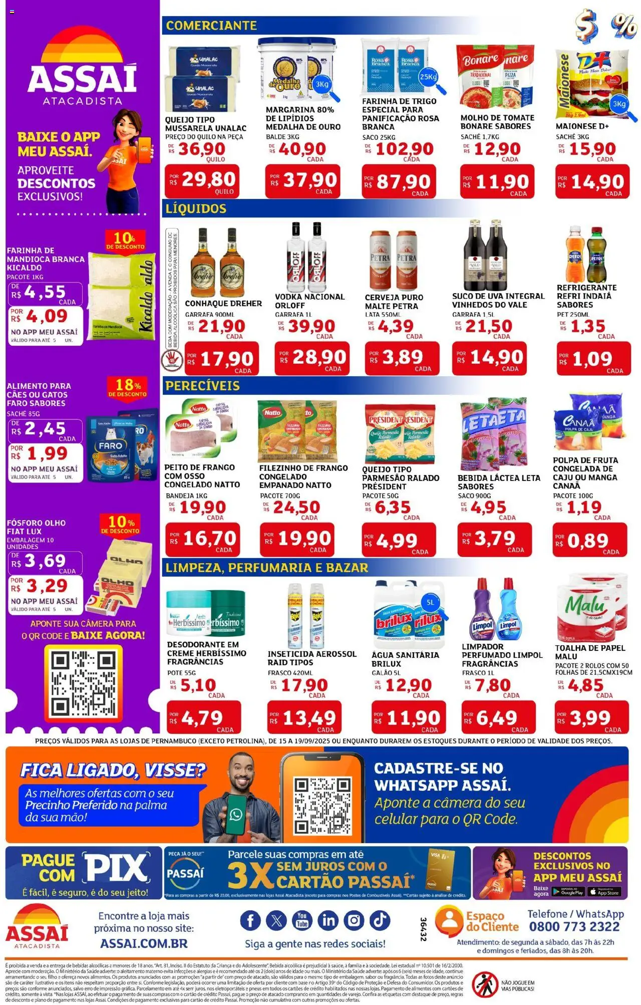 Assaí Atacadista Folheto - válido de 15.09.2025 | Página: 2 | Produtos: Molho de tomate, Cerveja, Parmesão, Mussarela