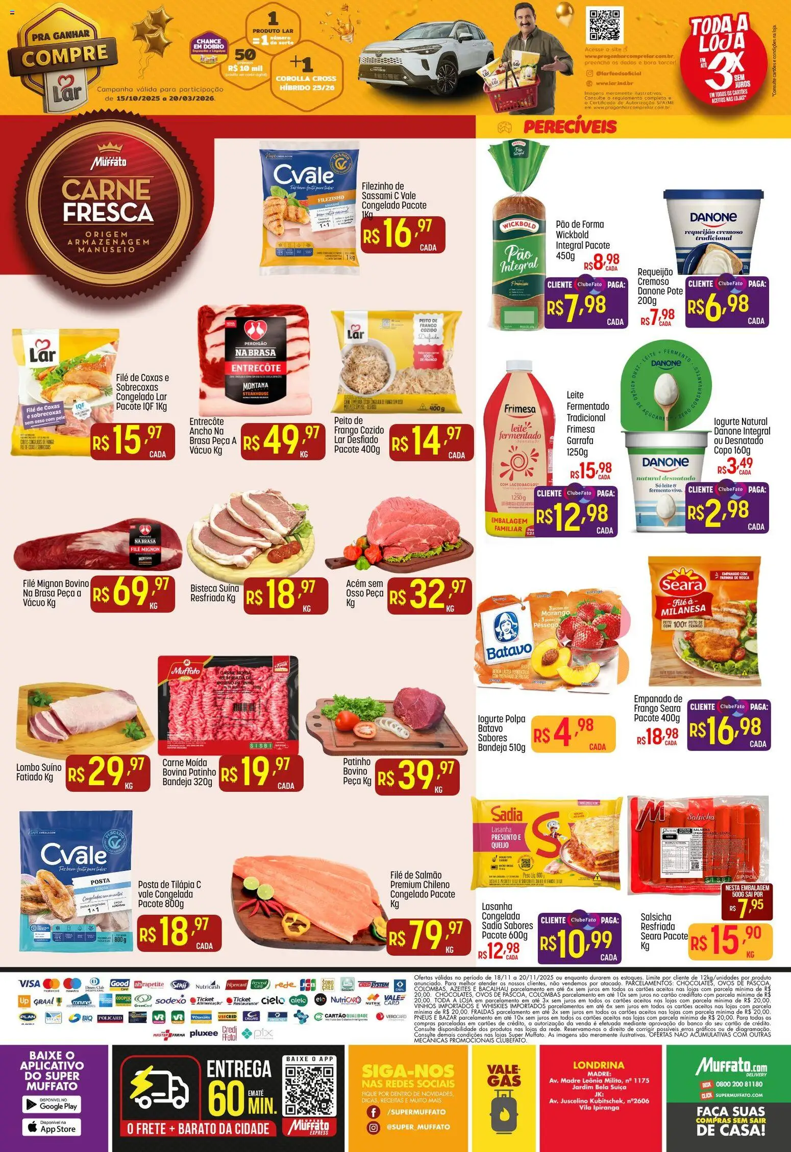 Super Muffato Folheto - válido de 18.11.2025 | Página: 2 | Produtos: Faca, Pão de forma, Lasanha, Bandeja