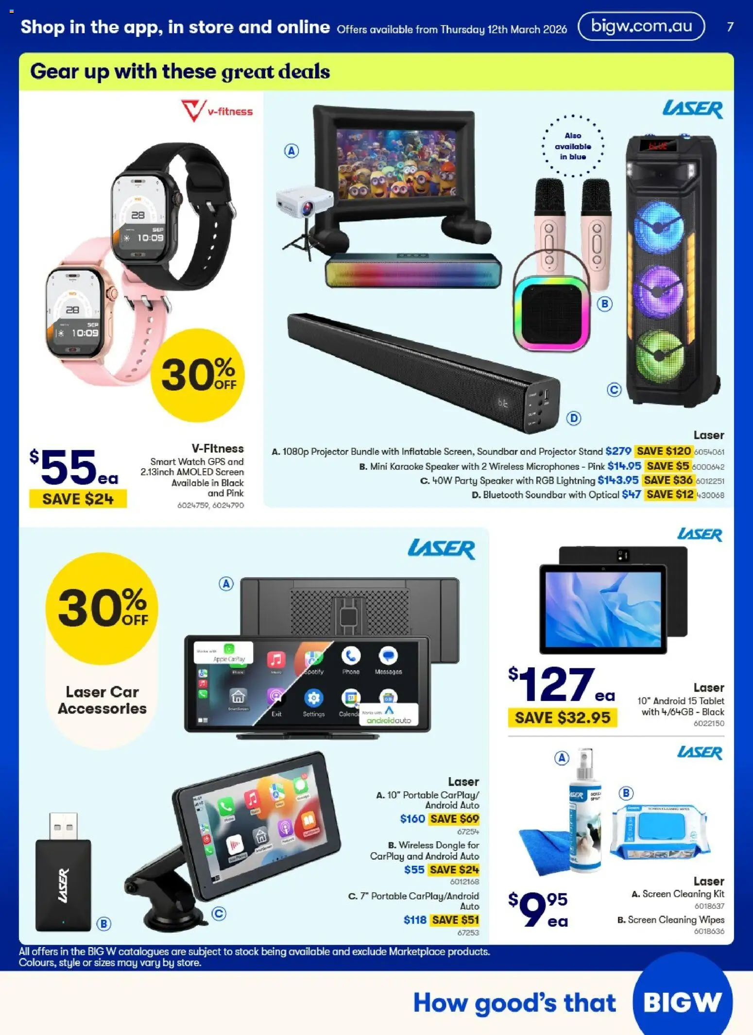 Big W catalogue - valid from 12.03.2026 | Page: 7 | Products: Phone, Watch, Tablet, Projector