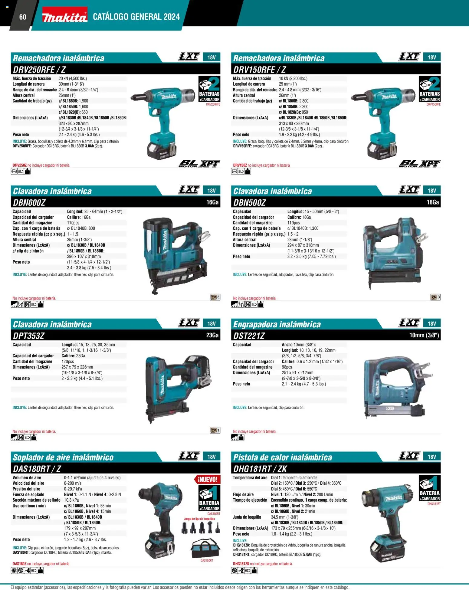 Nuevas ofertas de Makita válidas en toda la República Mexicana desde el 01.01.2024. ¡Encuentra las mejores ofertas en Makita catálogo General! | Página: 60 | Productos: Cinturón, Bolsa, Remache, Batería