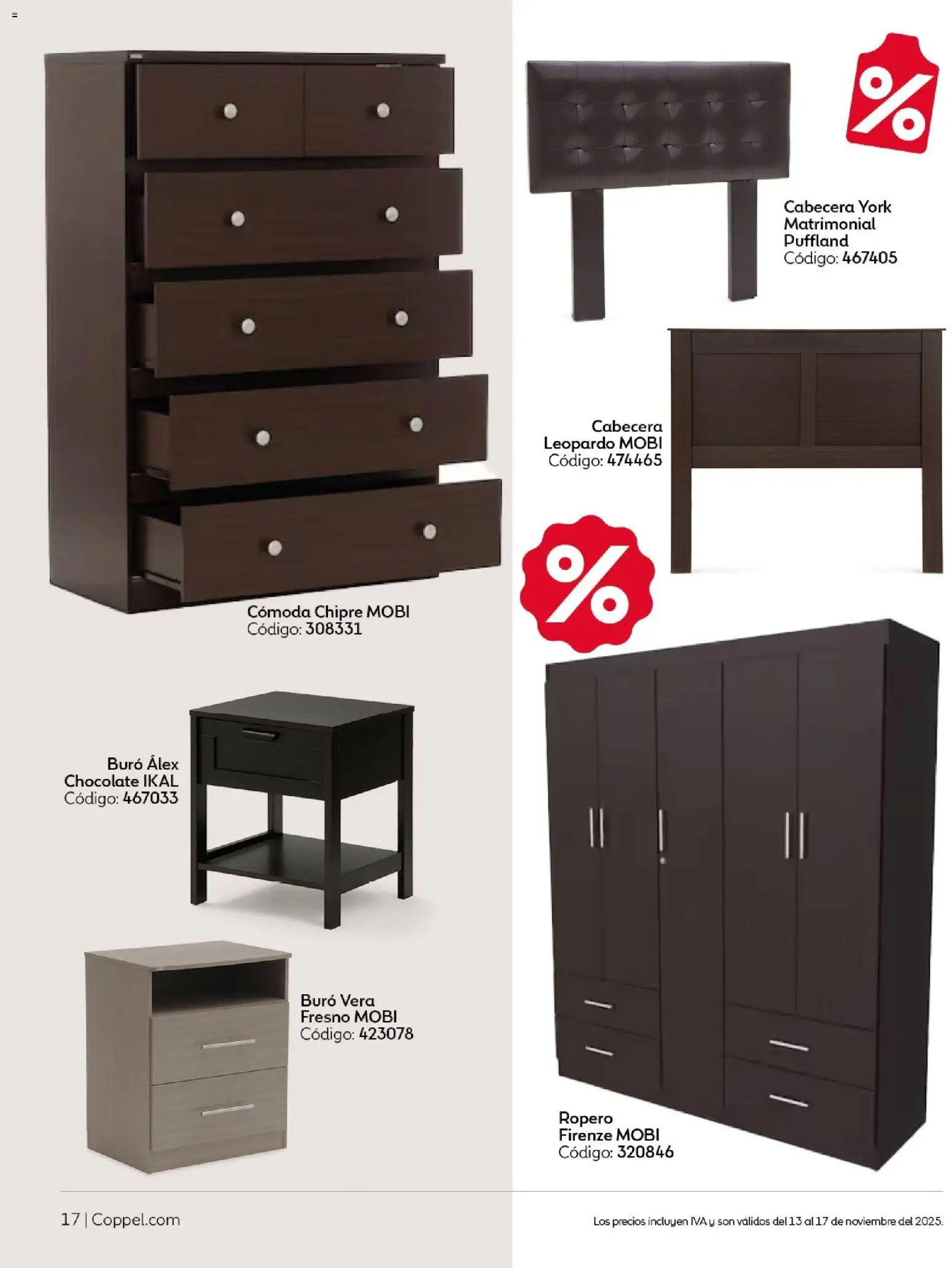 Nuevas ofertas de Coppel válidas en toda la República Mexicana desde el 13.11.2025. ¡Encuentra las mejores ofertas en Coppel Buen Fin! | Página: 18 | Productos: Chocolate, Cabecera, Ropero, Buró