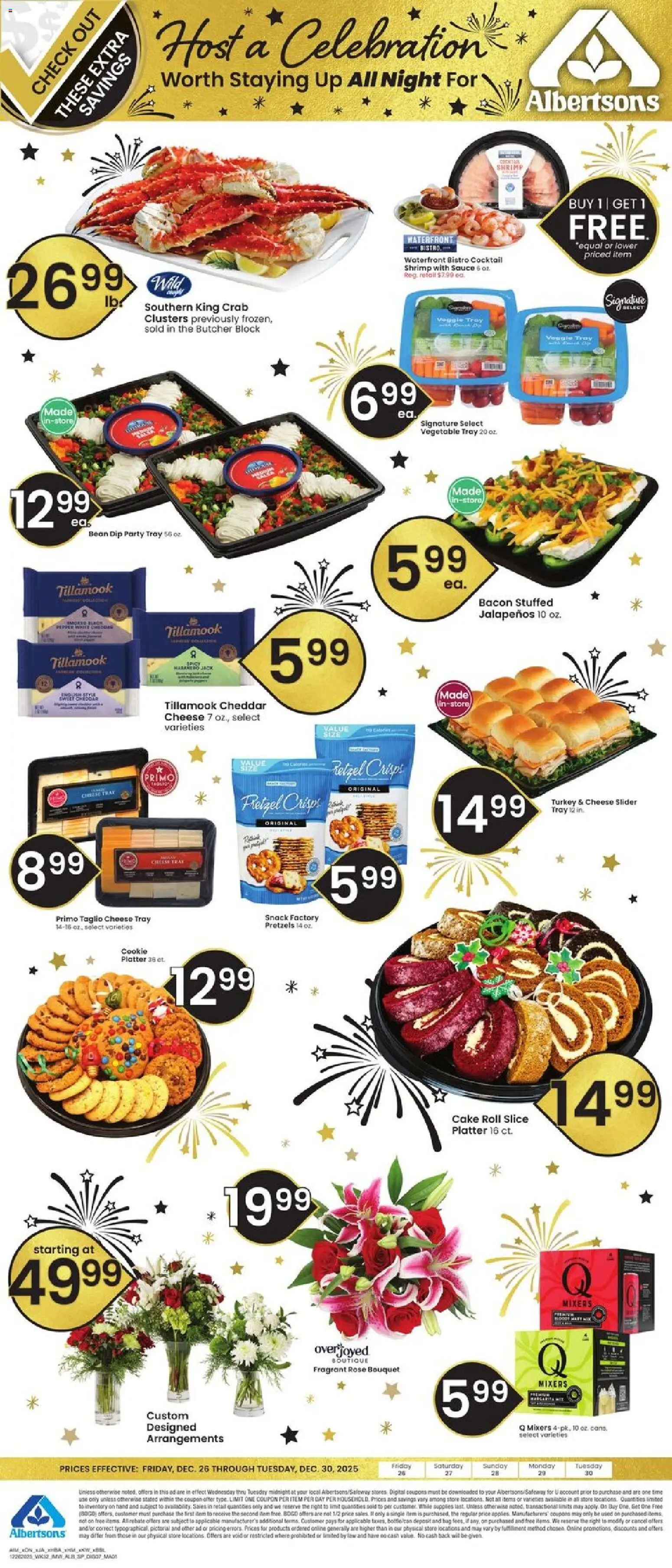 Albertsons Specialty Publication - valid from 26.12.2025 | Page: 1 | Products: Cheese, Sauce, Bag