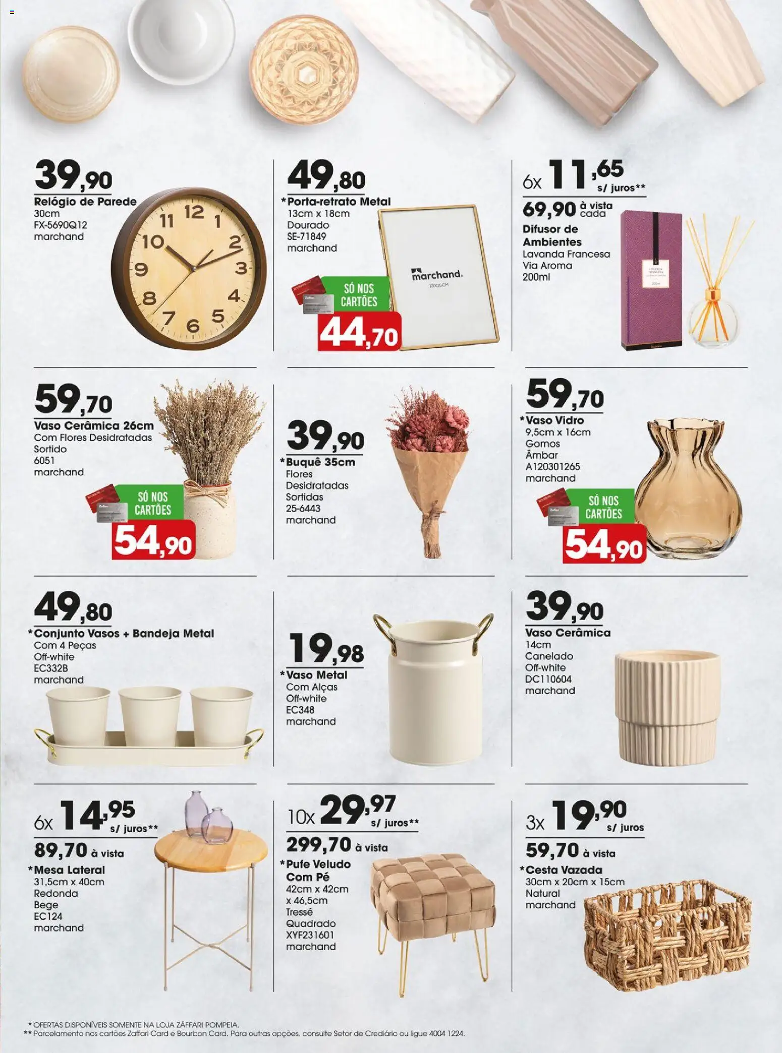 Zaffari Folheto - válido de 02.04.2026 | Página: 5 | Produtos: Mesa, Flores, Bandeja, Relógio
