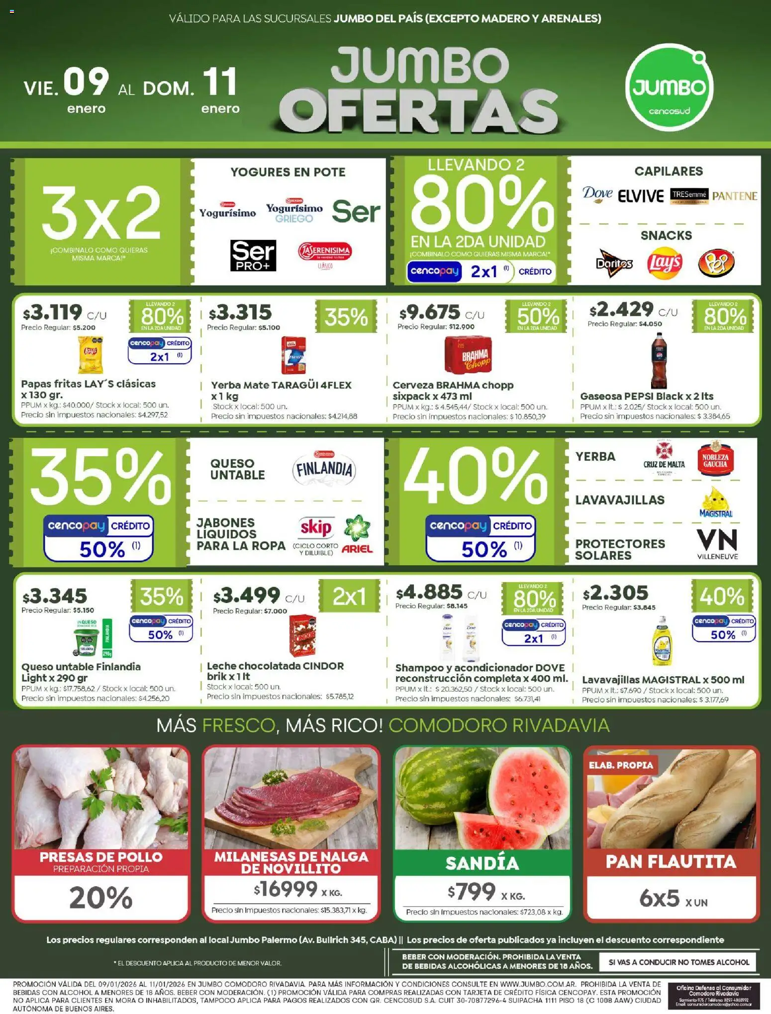 Jumbo - Ofertas | Comodoro │ válido desde el 09.01.2026 | Página: 1 | Productos: Mate, Pollo, Acondicionador, Cerveza
