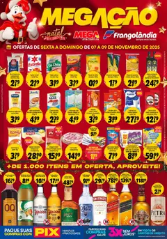 Frangolândia - Ofertas Megação  - Pré-Visualização do folheto da loja Frangolândia, válido de 07.11.2025 | Página: 1 | Produtos: Espaguete, Queijo, Creme, Papel higiênico