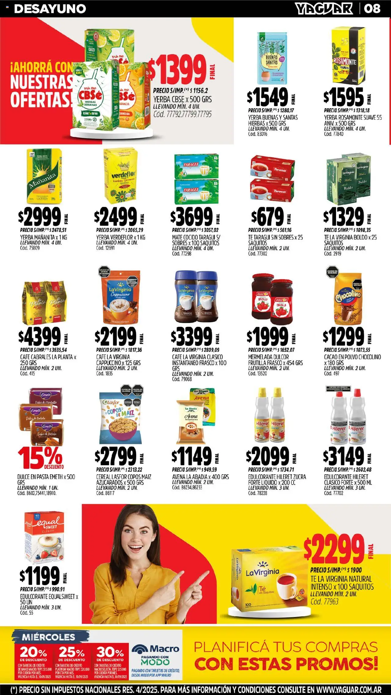 Yaguar - Jujuy │ válido desde el 01.09.2025 | Página: 10 | Productos: Disco, Polvo, Mermelada, Cacao