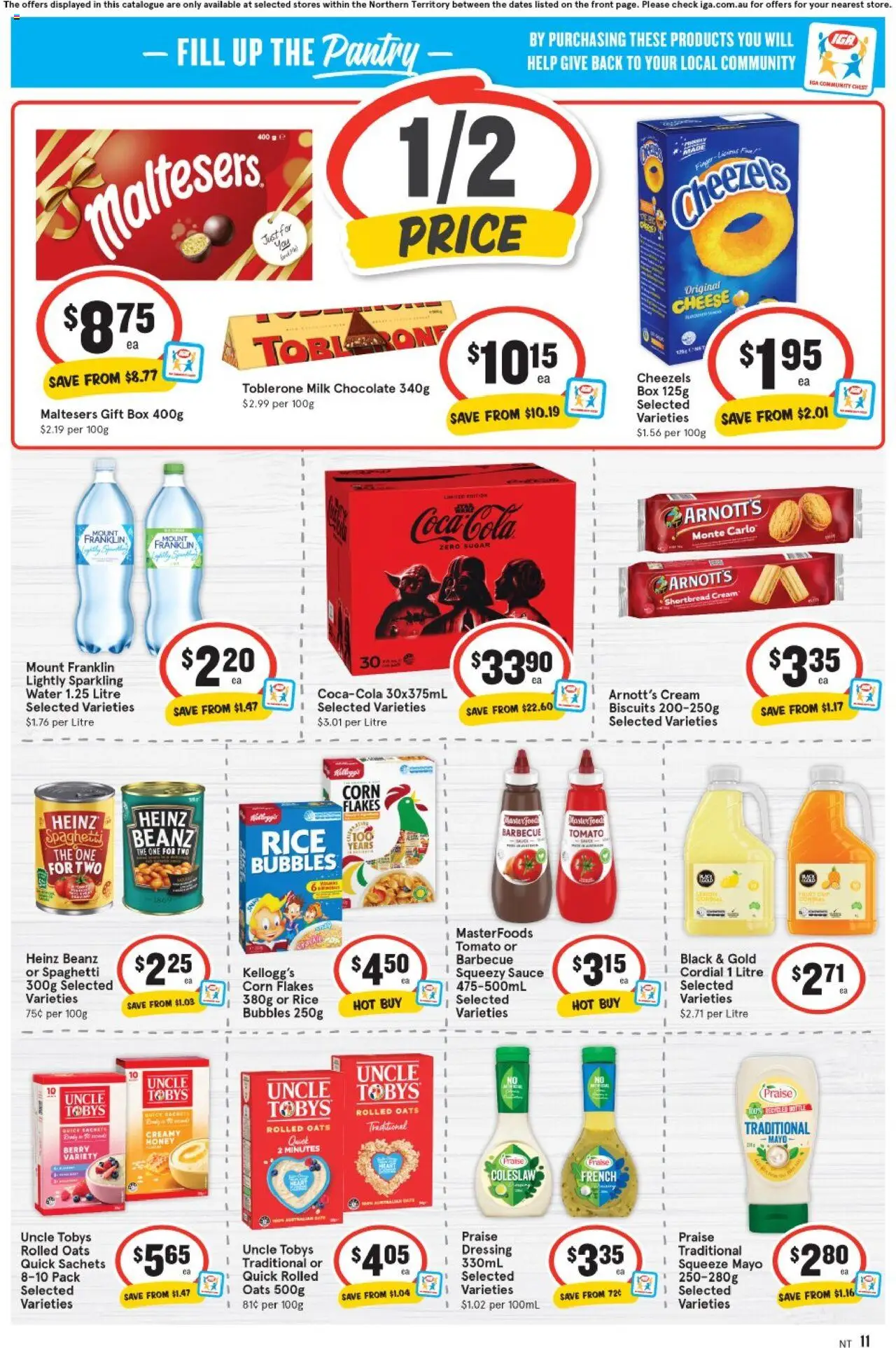 IGA catalogue - valid from 13.08.2025 | Page: 11 | Products: Cheese, Biscuits, Flakes, Sauce