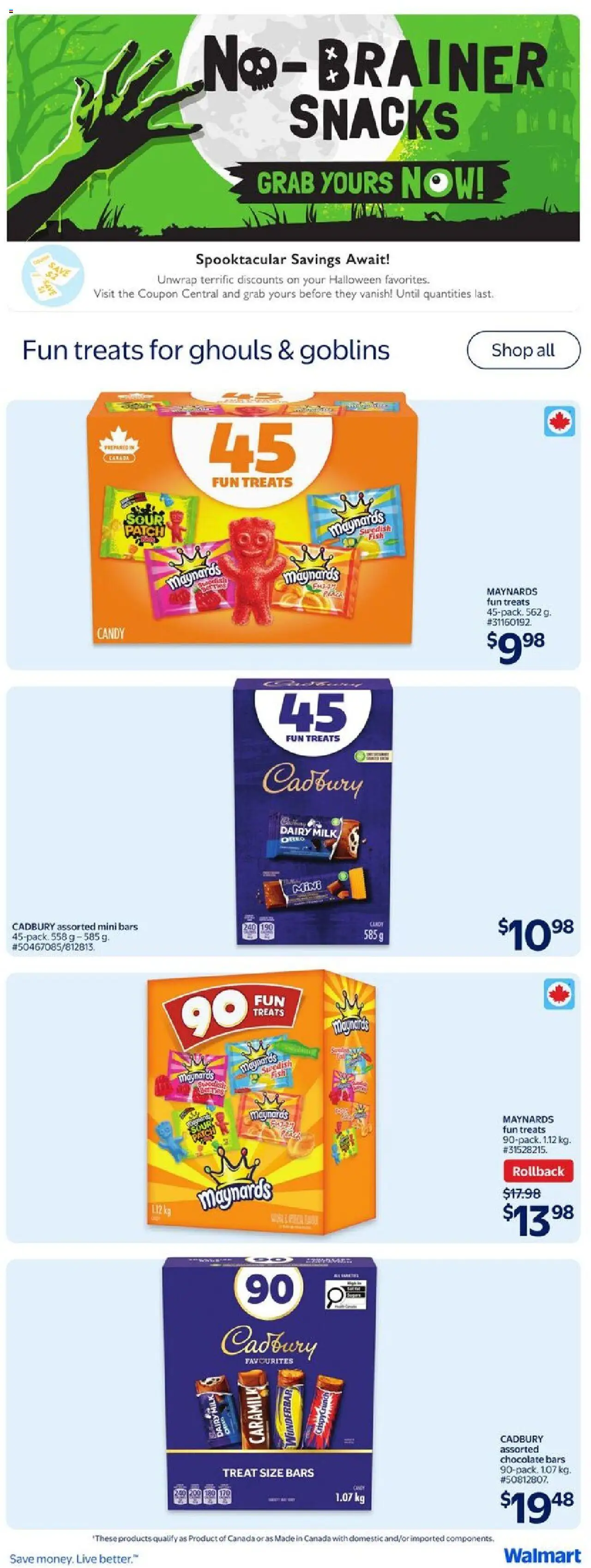 Walmart flyer valid from 02.10.2025 | Page: 33 | Products: Fish, Milk, Chocolate