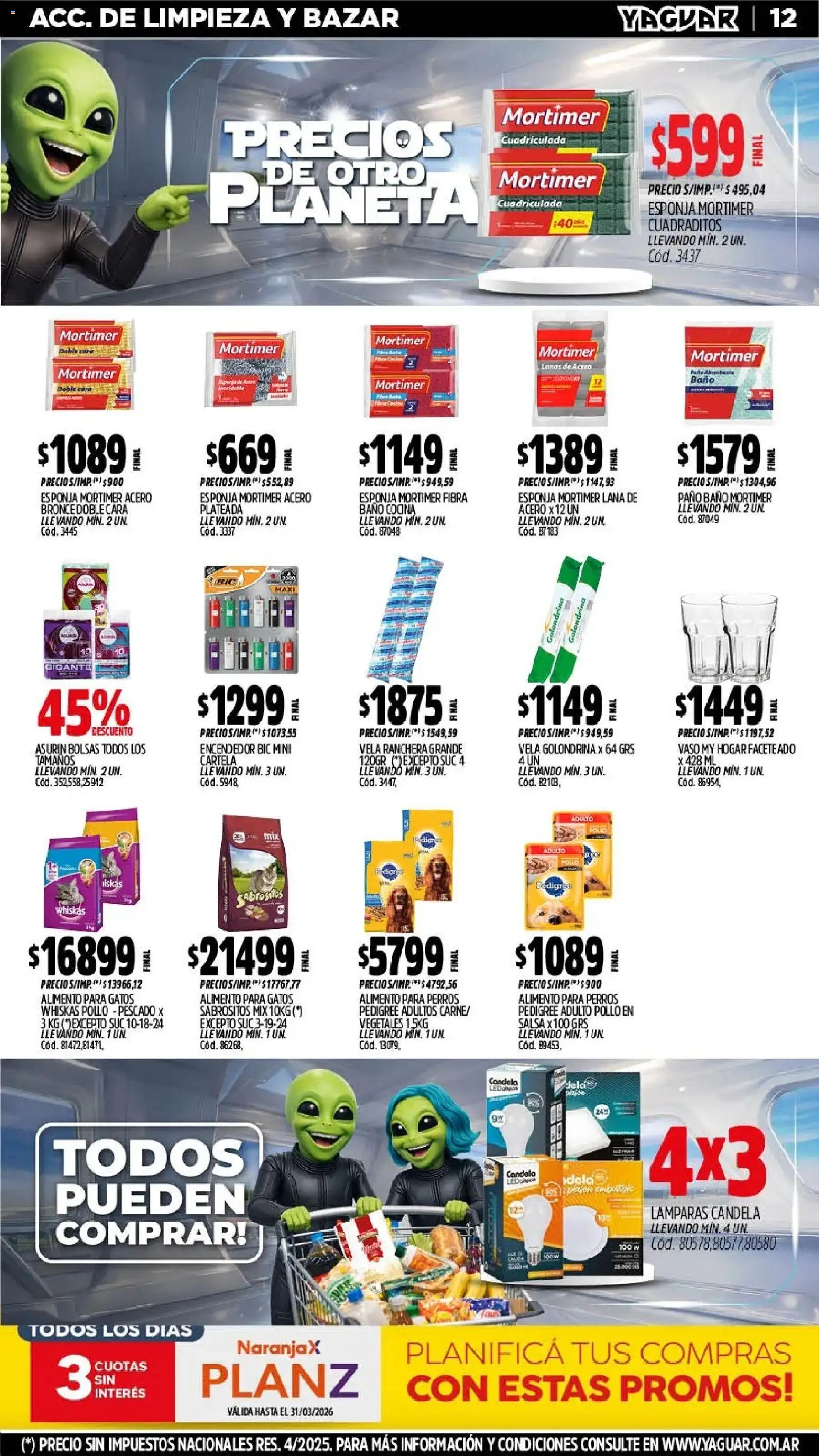 Yaguar - Oferta Semanal Mendoza │ válido desde el 09.03.2026 | Página: 12 | Productos: Vela, Cocina, Baño, Pescado