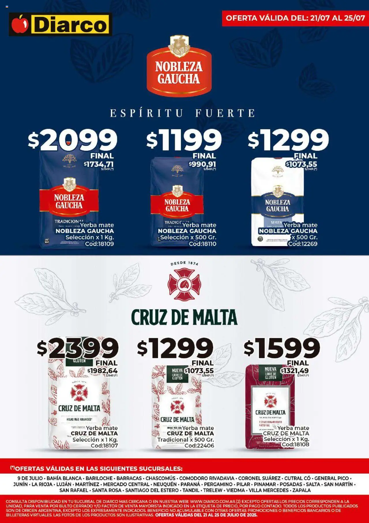 Diarco Especial yerbas │ válido desde el 21.07.2025 | Página: 1 | Productos: Pico, Mate, Yerba, General