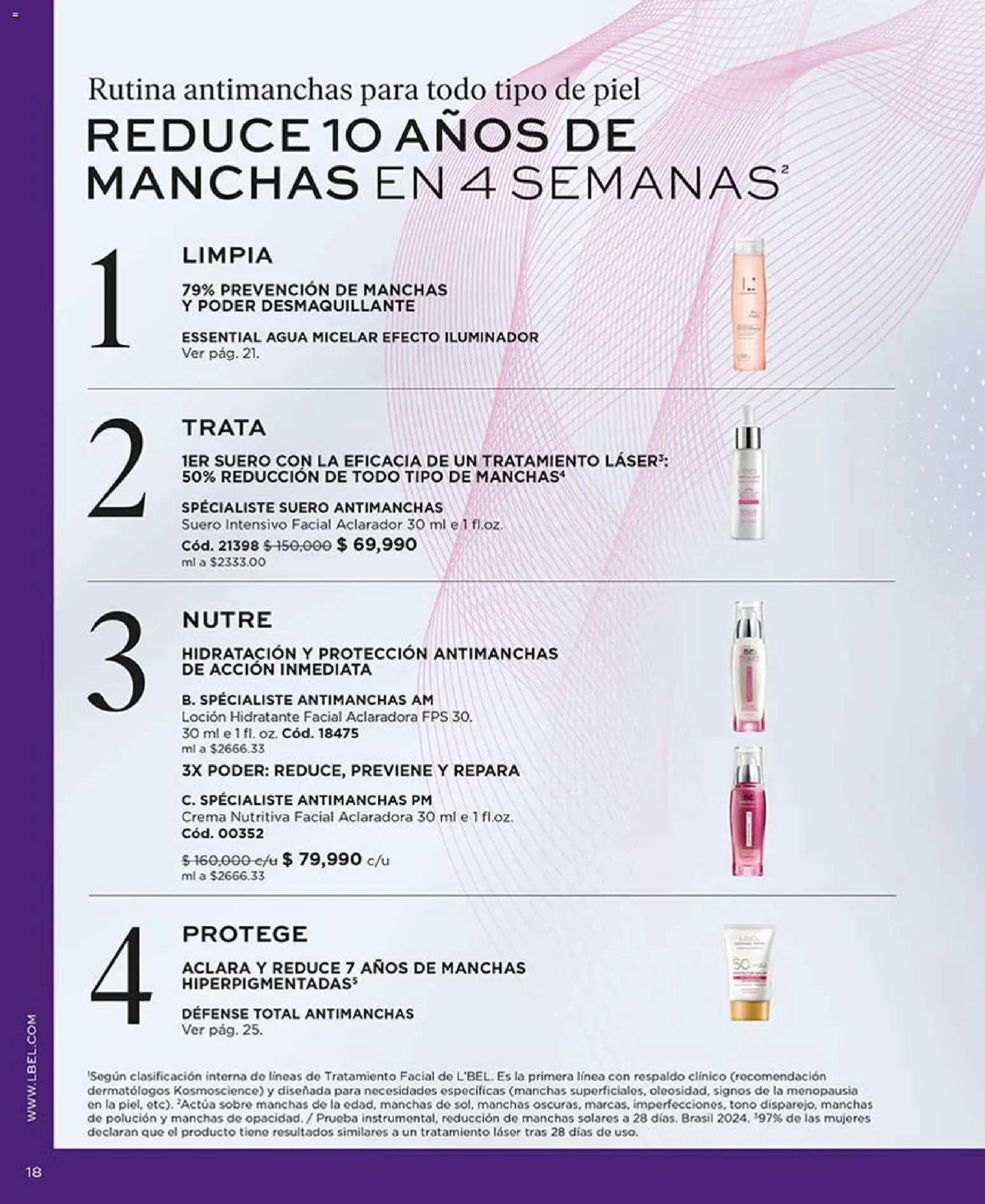 L'Bel revista - valida desde el 13.03.2026 | Página: 18 | Productos: Agua micelar, Iluminador, Sobre, Loción