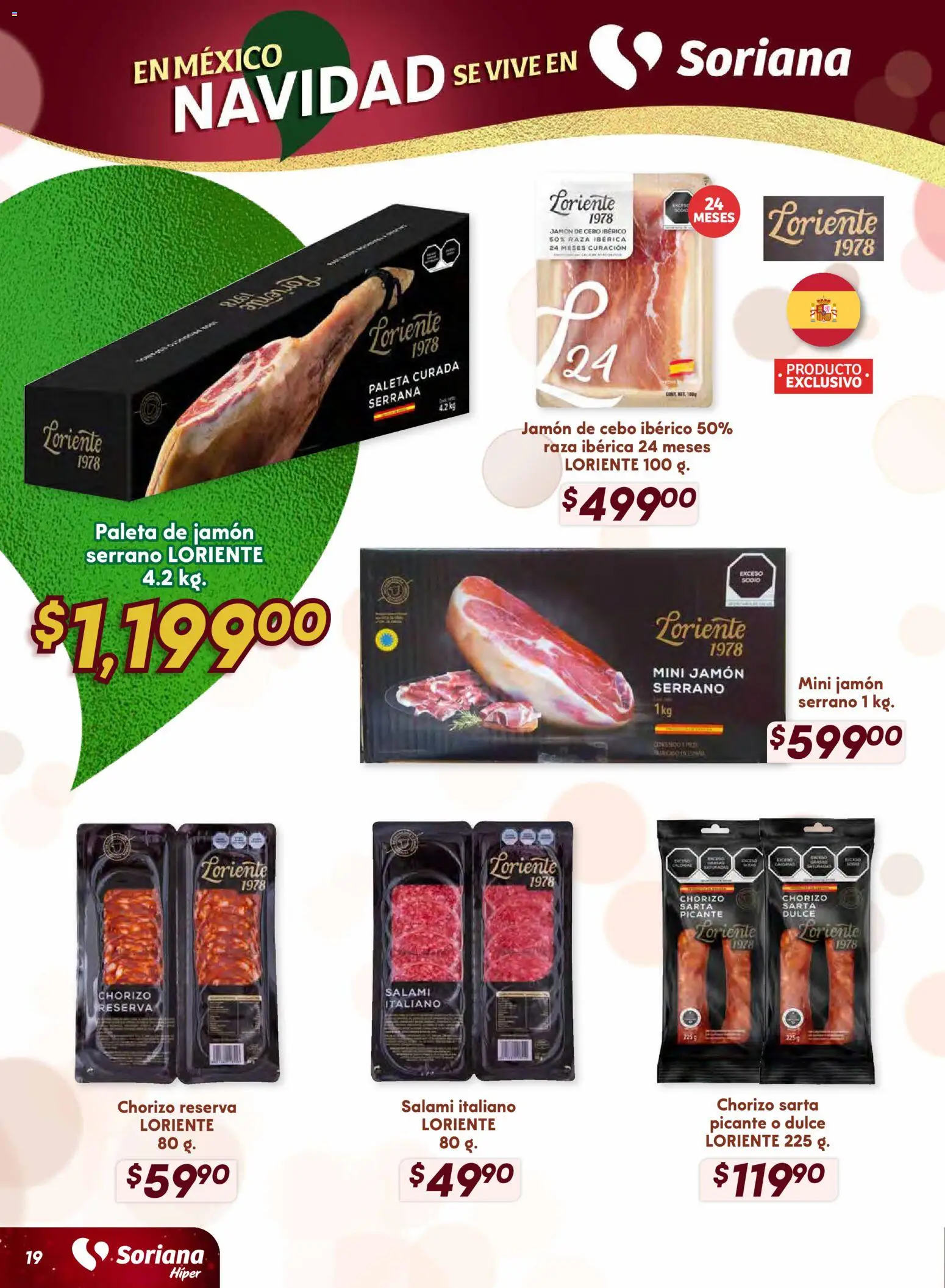 Nuevas ofertas de Soriana válidas en toda la República Mexicana desde el 18.11.2025. ¡Encuentra las mejores ofertas en Soriana - Preciazazaso Híper: Frontera Chia, Q. Roo! | Página: 19 | Productos: Paleta, Jamón, Chorizo, Salami