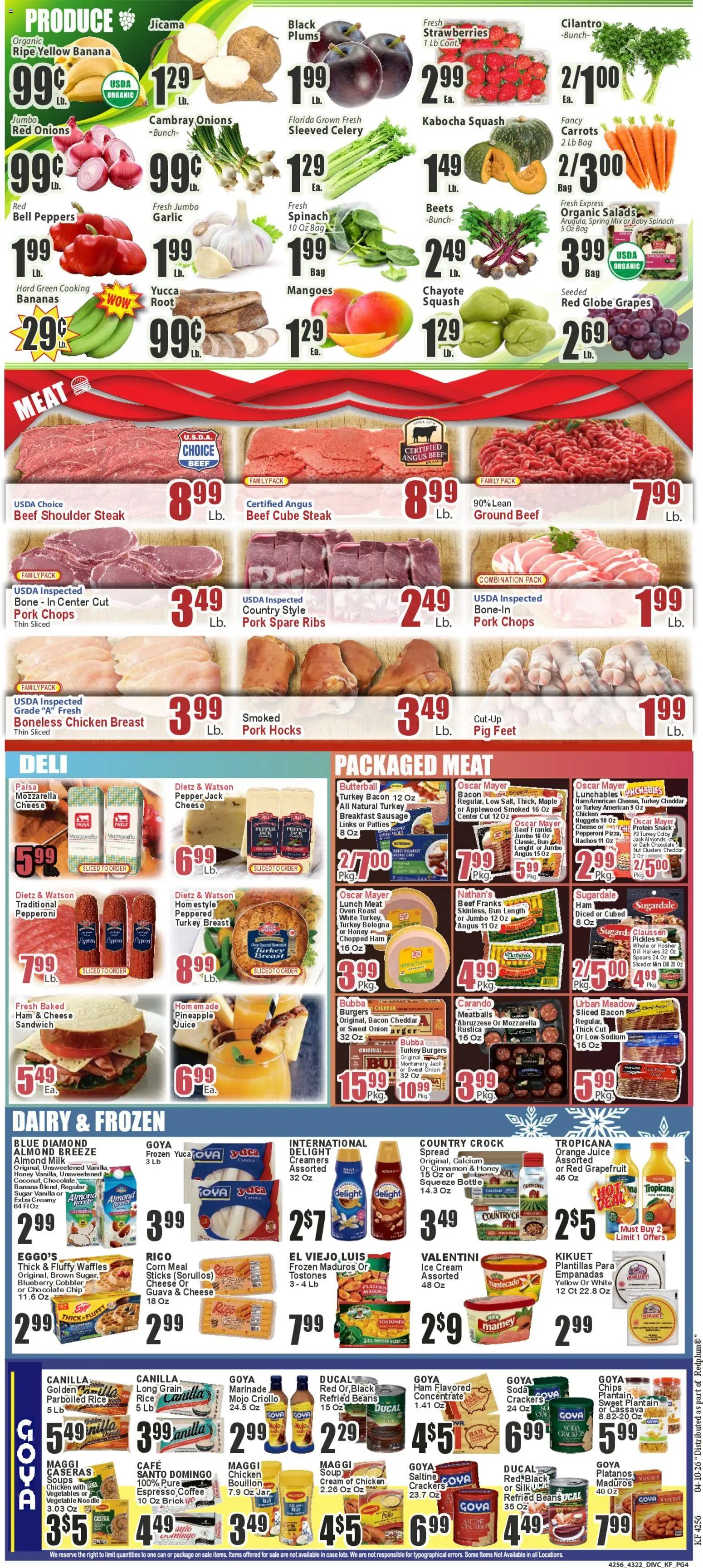 Key Food Weekly Ad - valid from 13.10.2026 | Page: 4 | Products: Chocolate, Pineapple, Ice cream, Case