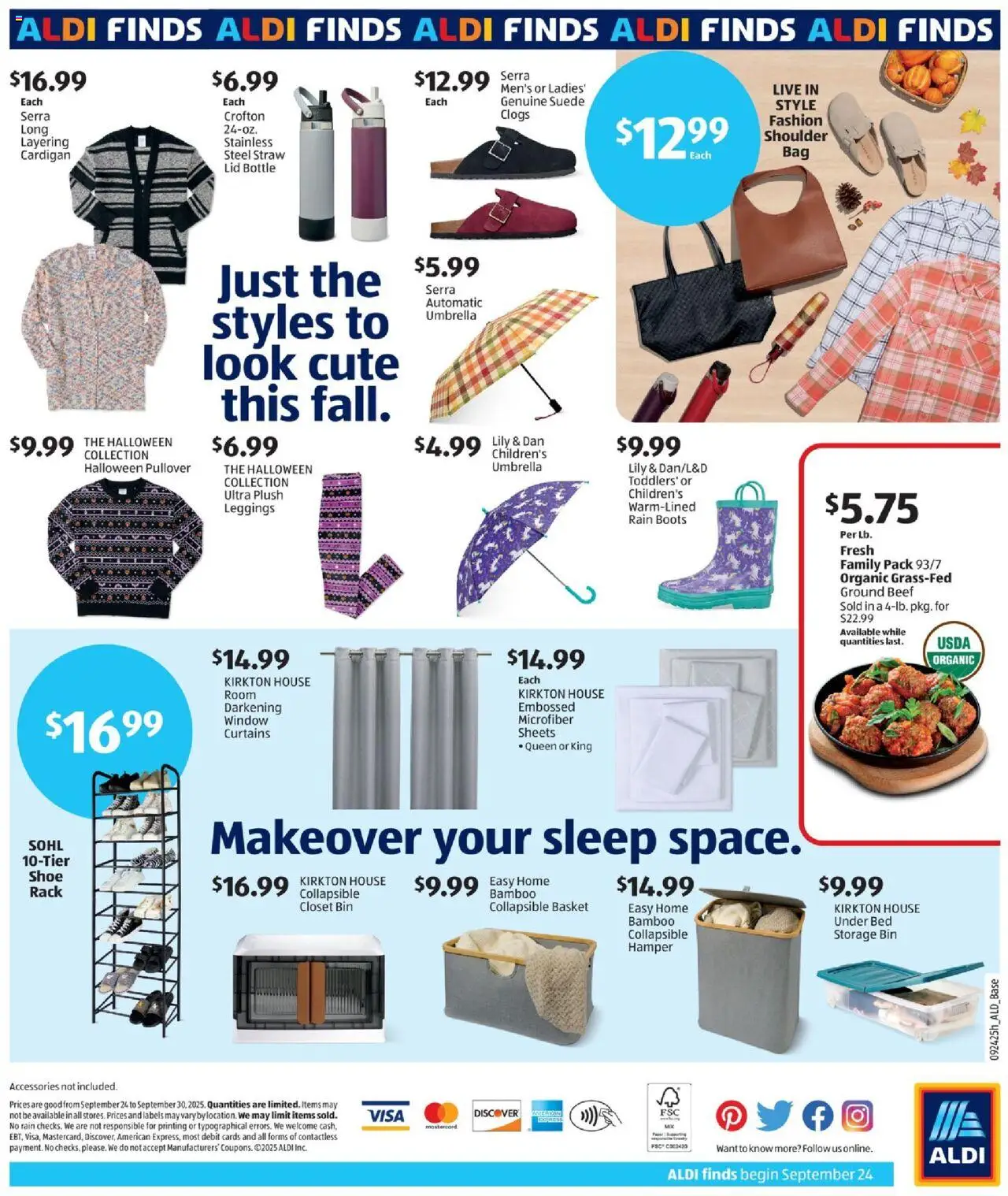 Aldi In Store Ad - valid from 24.09.2025 | Page: 2 | Products: Basket, Leggings, Boots, Cardigan