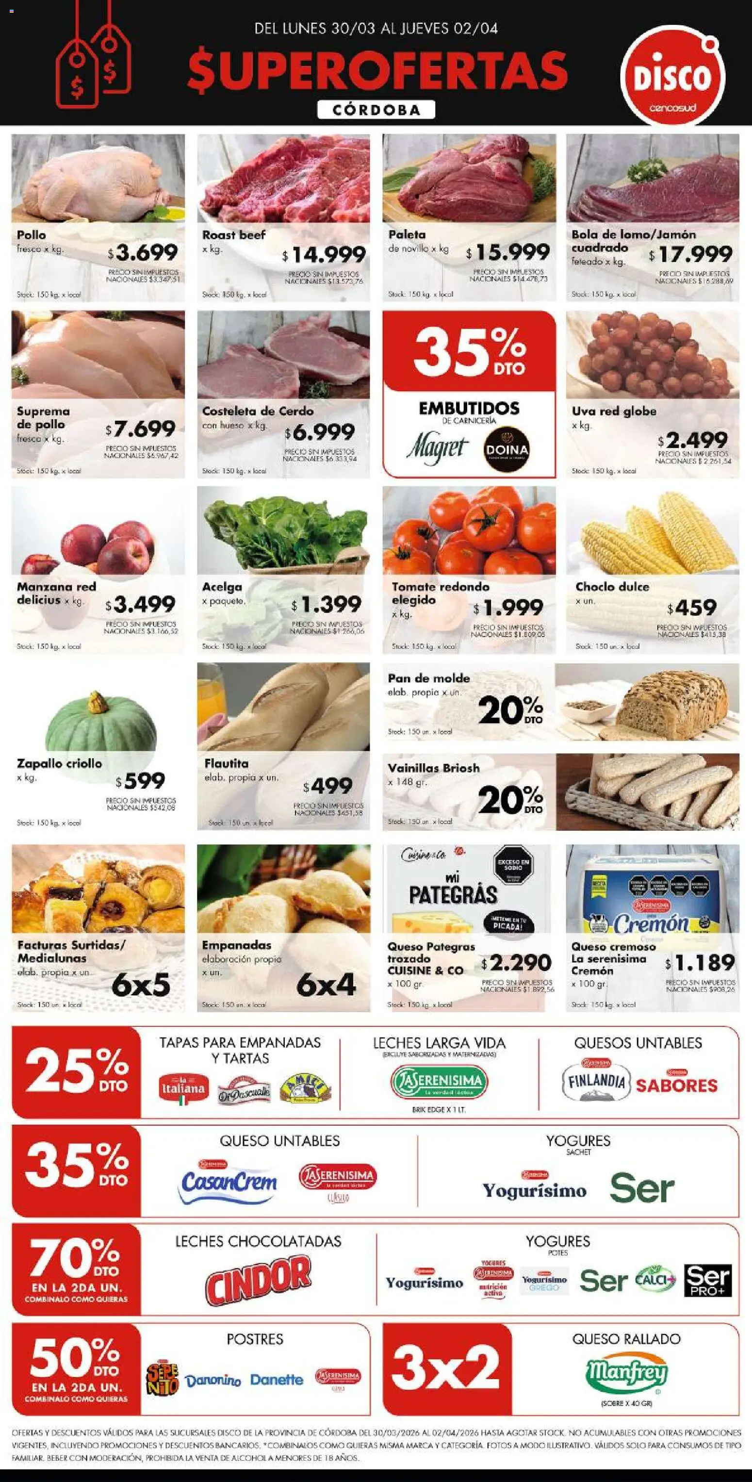Disco - FERIA DE FRESCOS CÓRDOBA │ válido desde el 29.03.2026 | Página: 1 | Productos: Molde, Choclo, Zapallo, Queso