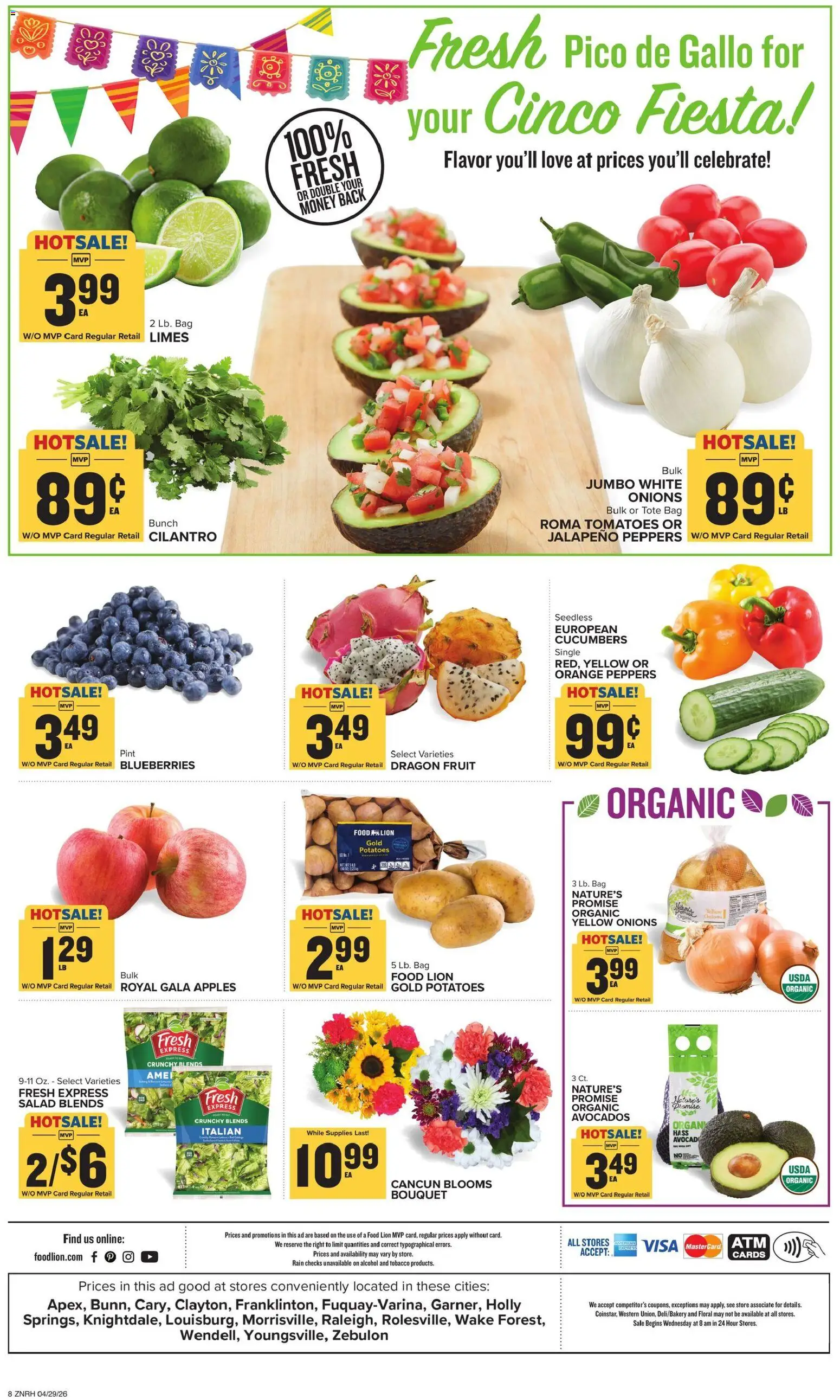 Food Lion Weekly Ad - valid from 29.04.2026 | Page: 3 | Products: Cucumbers, Salad, Potatoes, Onion