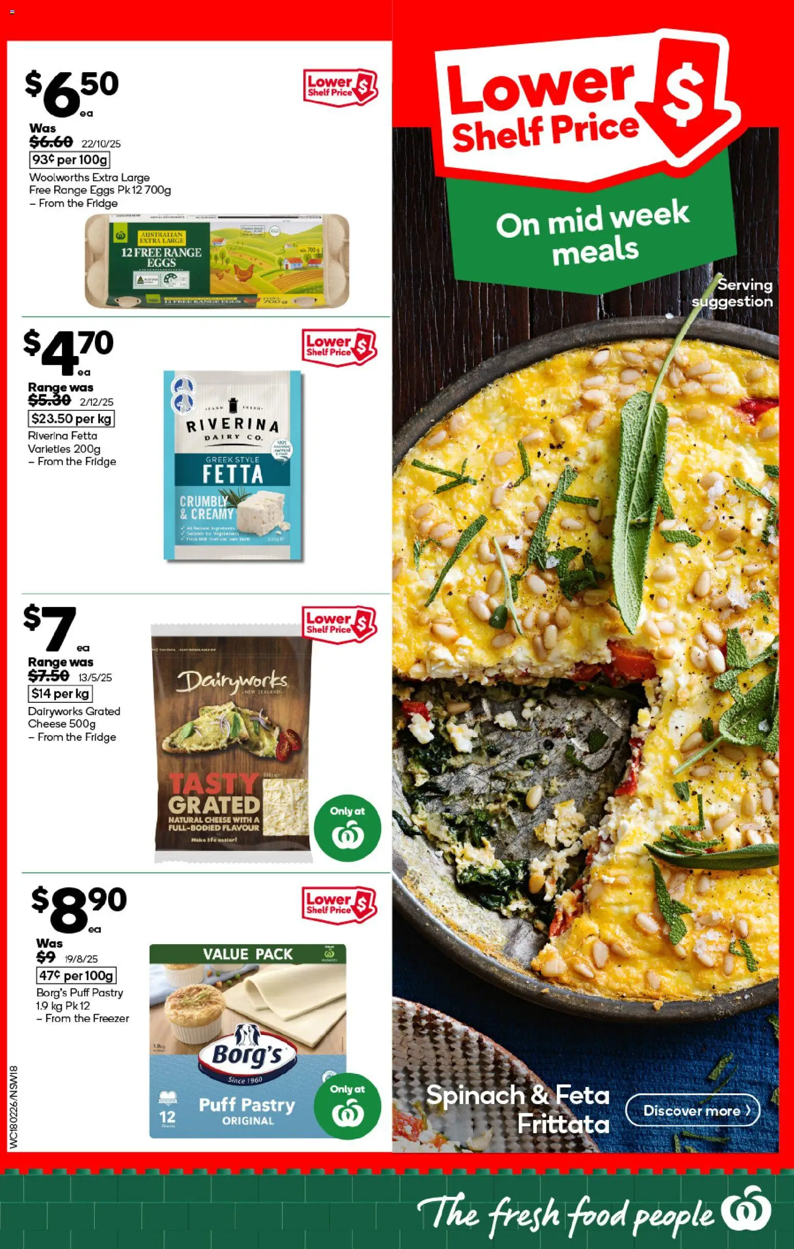 Woolworths catalogue - valid from 18.02.2026 | Page: 16 | Products: Shelf, Cheese, Eggs, Pastry