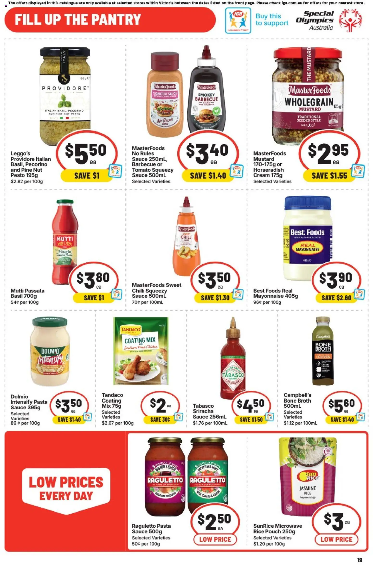 IGA catalogue - valid from 29.04.2026 | Page: 19 | Products: Mustard, Pasta, Mayonnaise, Chilli