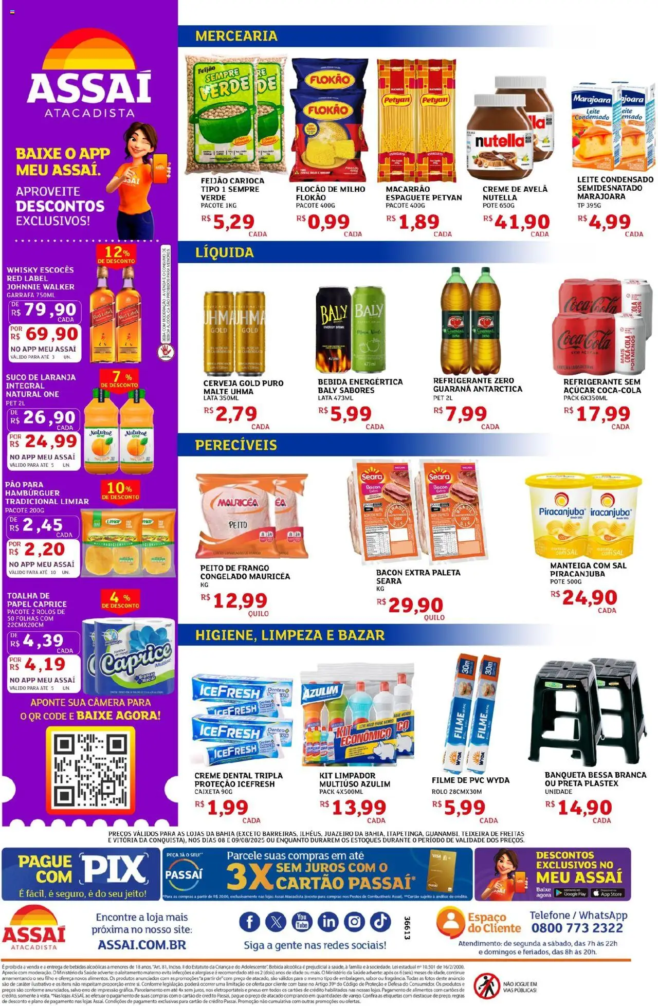 Assaí Atacadista Folheto - válido de 08.08.2025 | Página: 2 | Produtos: Suco, Hambúrguer, Bebida, Refrigerante