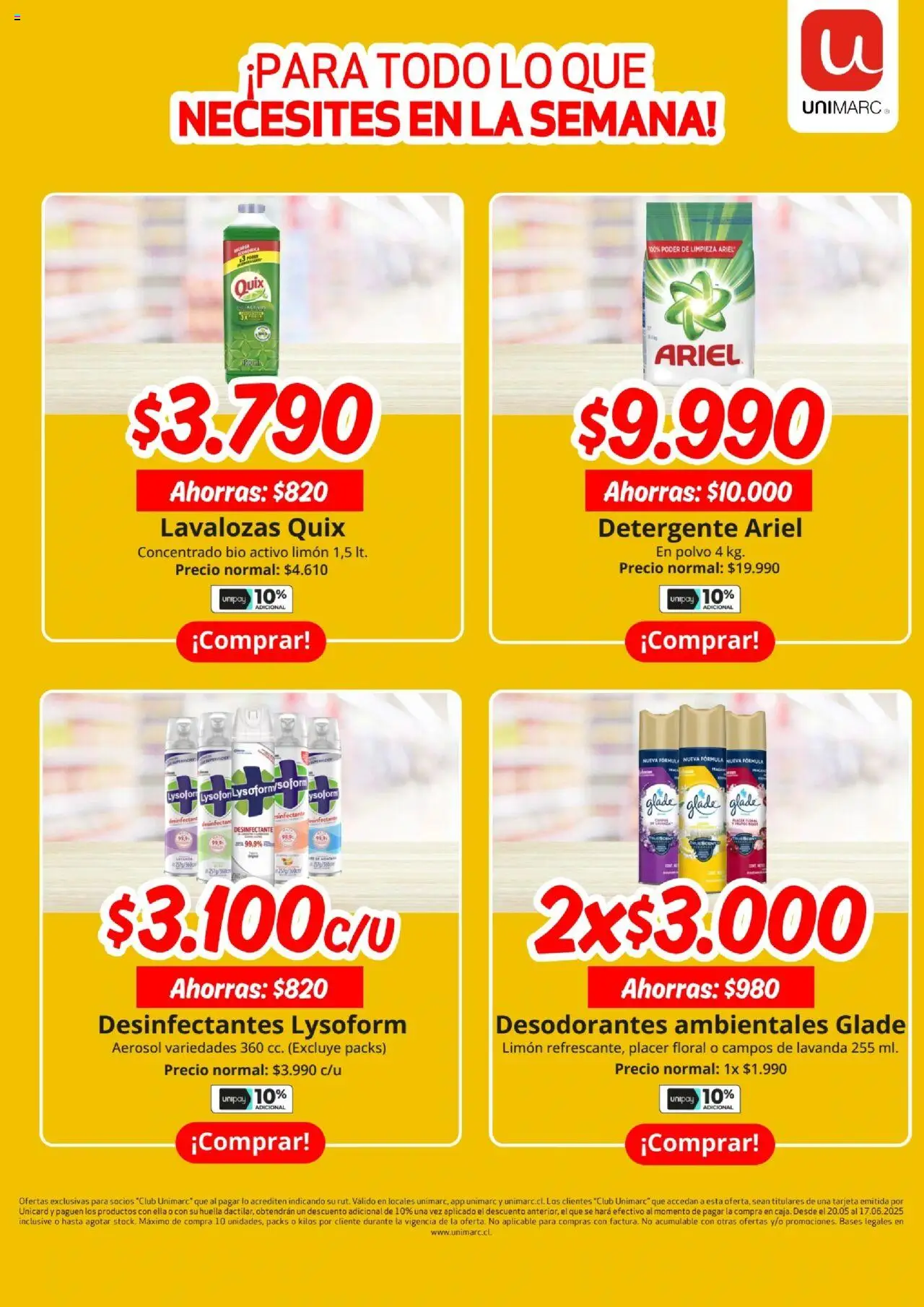 Unimarc Ofertas │ válido desde el 30.05.2025 | Página: 19 | Productos: Limón, Desinfectante, Polvo, Detergente