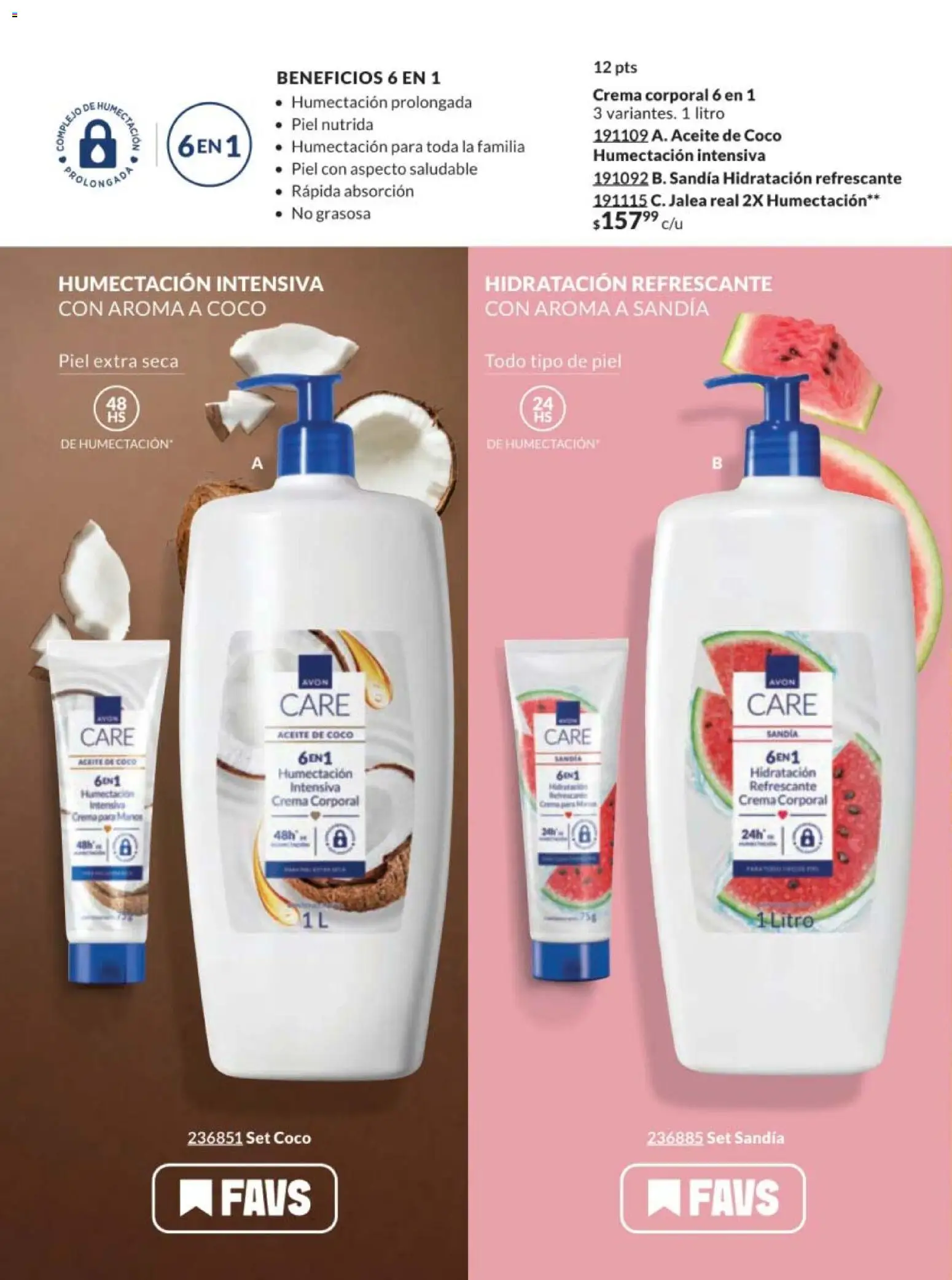 Nuevas ofertas de AVON válidas en toda la República Mexicana desde el 10.01.2026. ¡Encuentra las mejores ofertas en AVON campaña 2 2026! | Página: 148 | Productos: Sandía, Crema, Aceite, Crema corporal