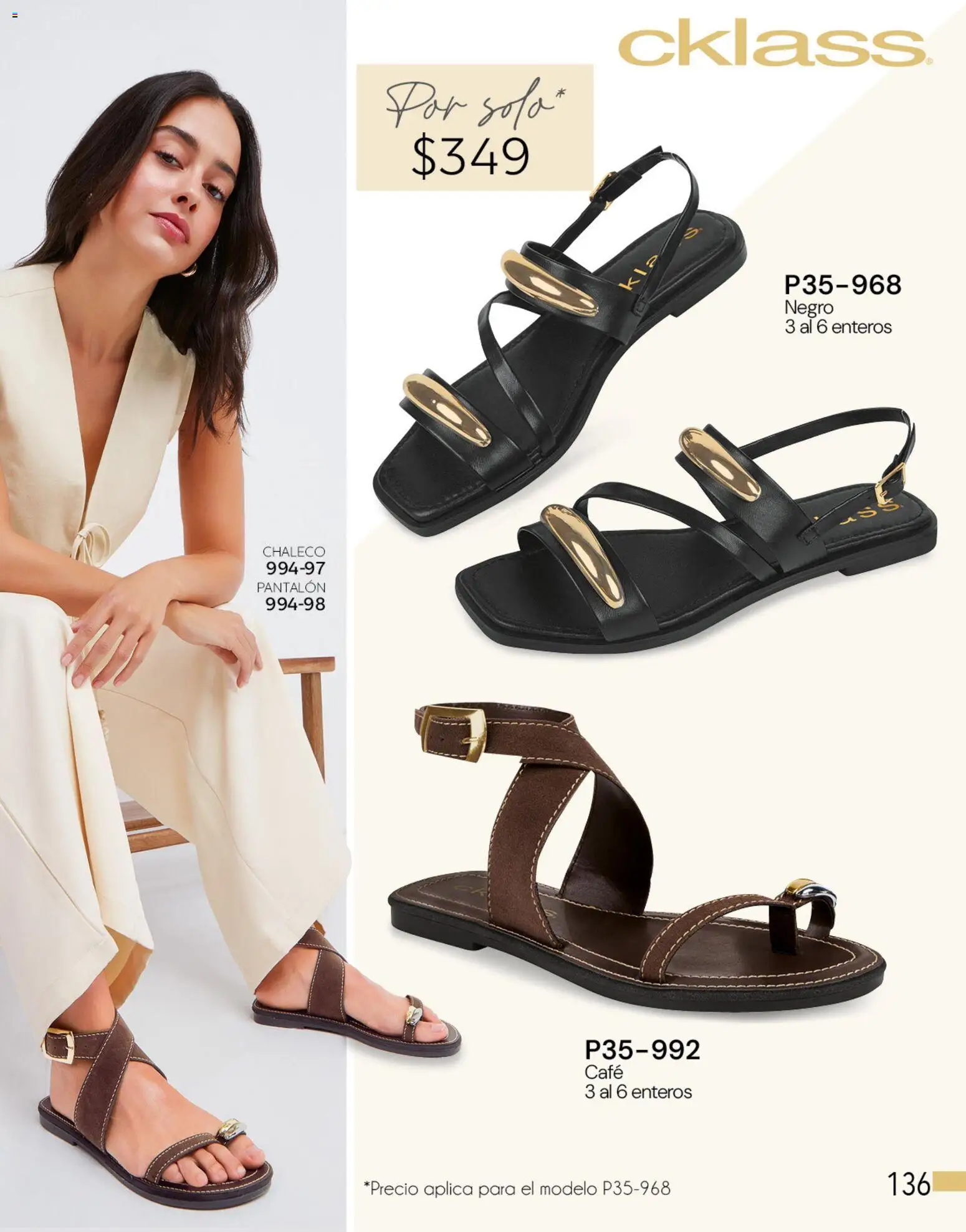 Nuevas ofertas de Cklass válidas en toda la República Mexicana desde el 05.03.2026. ¡Encuentra las mejores ofertas en Cklass catálogo Complemento Verano Calzado! | Página: 143 | Productos: Chaleco, Café