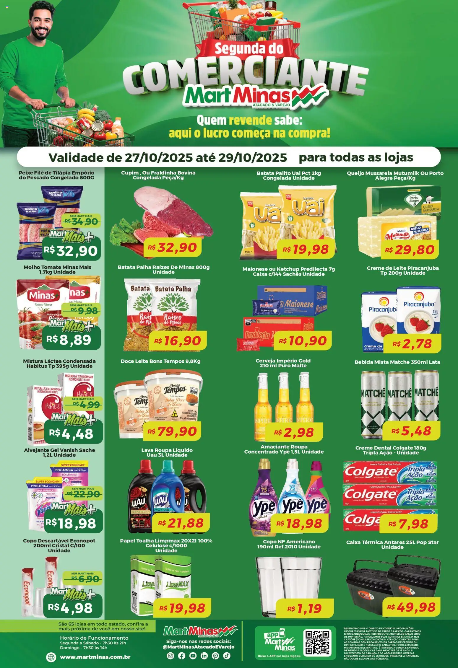 Mart Minas Folheto - válido de 27.10.2025 | Página: 1 | Produtos: Alvejante, Roupas, Vanish, Maionese