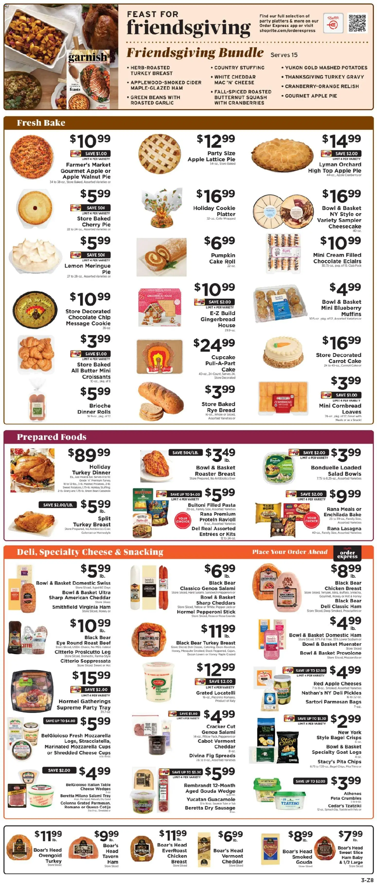 ShopRite Weekly Ad - valid from 21.11.2025 | Page: 4 | Products: Spinach, Ham, Garlic, Apple Pie
