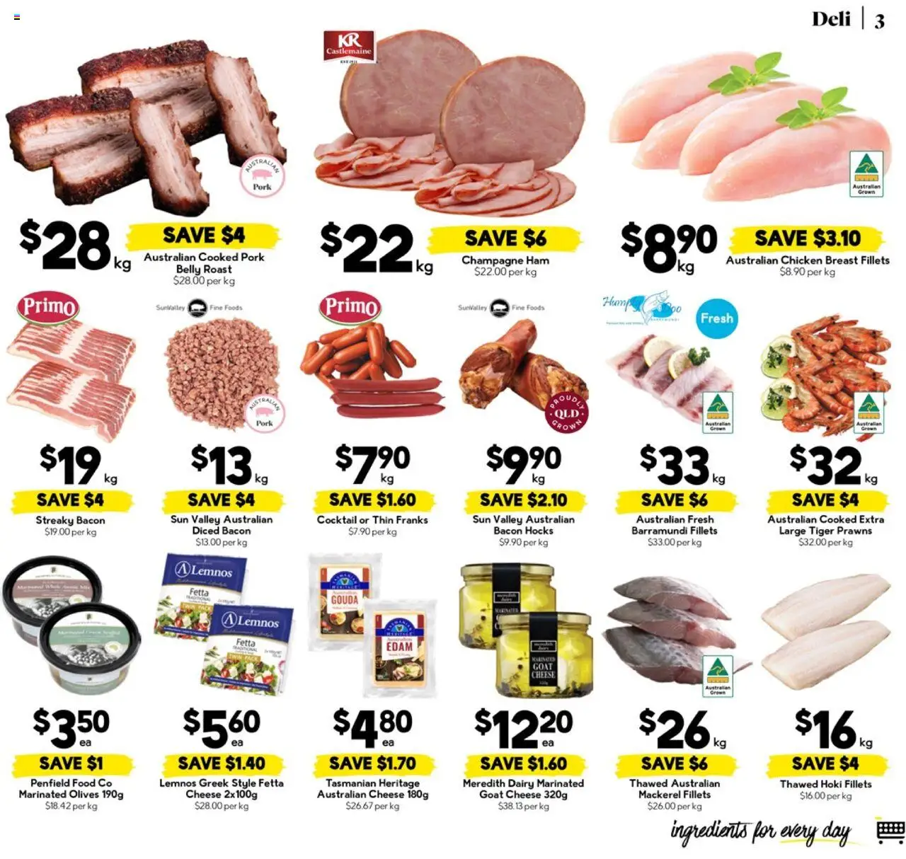 Drakes catalogue - valid from 13.08.2025 | Page: 3 | Products: Bacon, Dairy, Chicken, Prawns