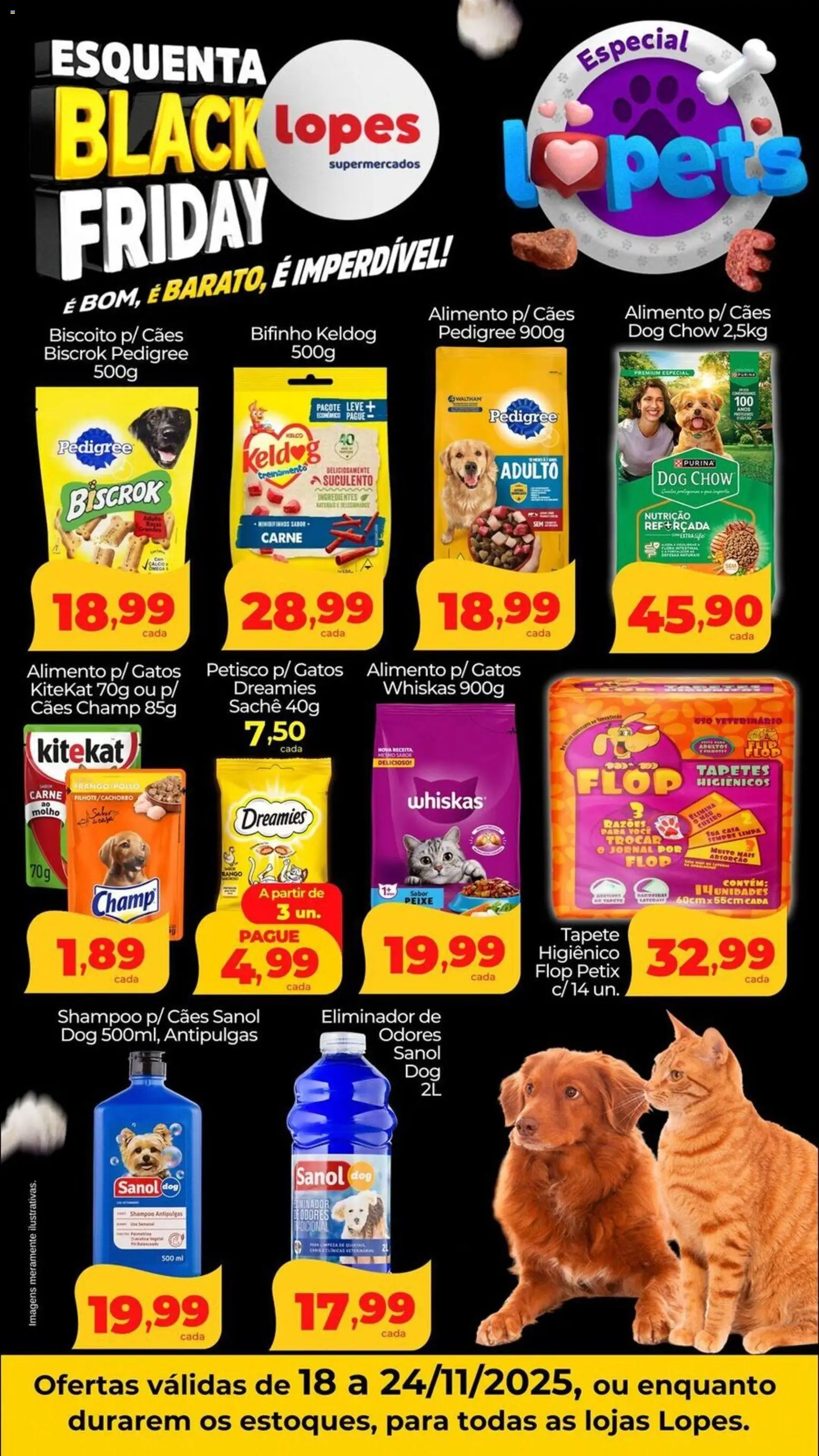 Lopes Supermercados Folheto - válido de 18.11.2025 | Página: 1 | Produtos: Tapete, Carne, Cálcio, Frango