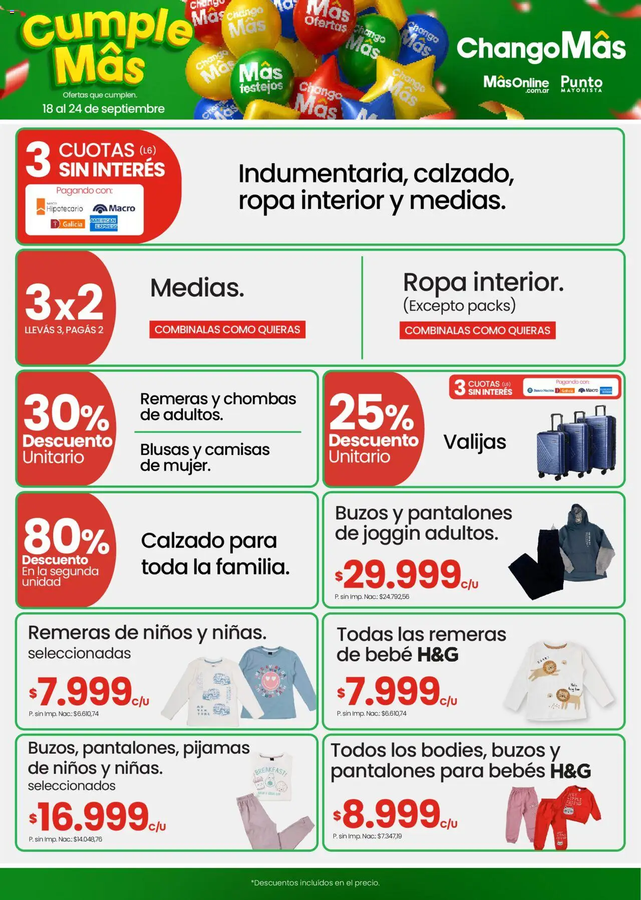 Changomas ofertas │ válido desde el 18.09.2025 | Página: 12 | Productos: Banco, Ropa, Pantalones, Ropa interior