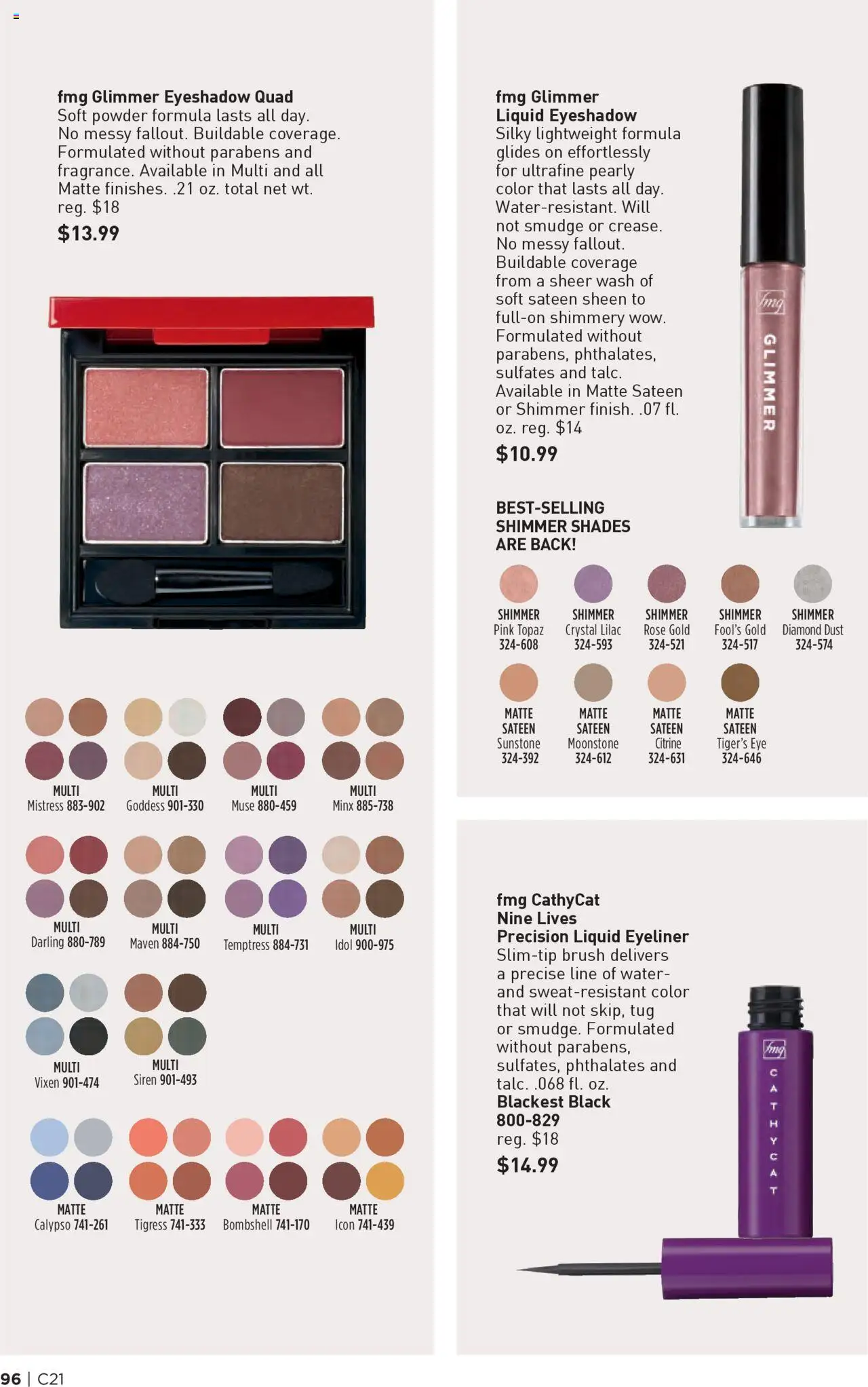 Avon Brochure - valid from 08.10.2025 | Page: 96 | Products: Powder, Eyeliner, Eyeshadow, Water