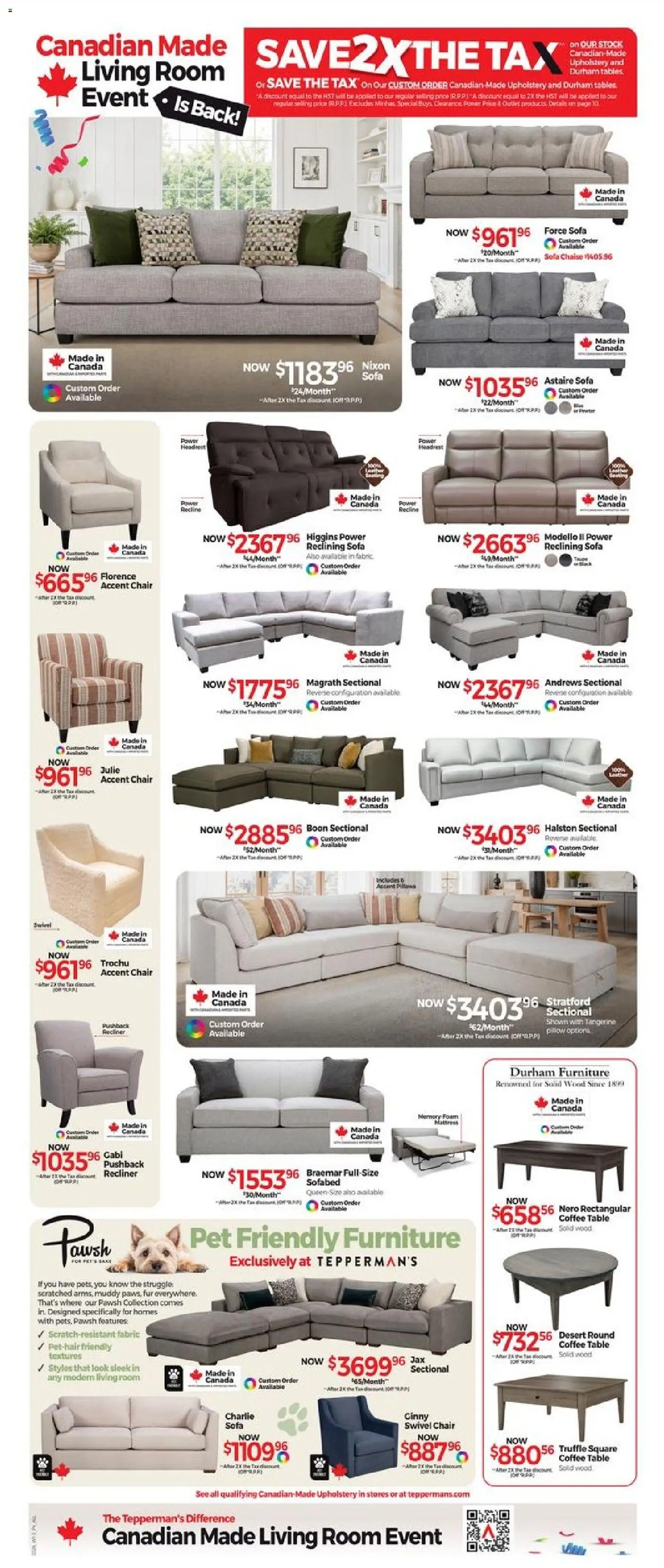 Tepperman's flyer valid from 27.02.2026 | Page: 4 | Products: Pillow, Sofa, Coffee table, Chair