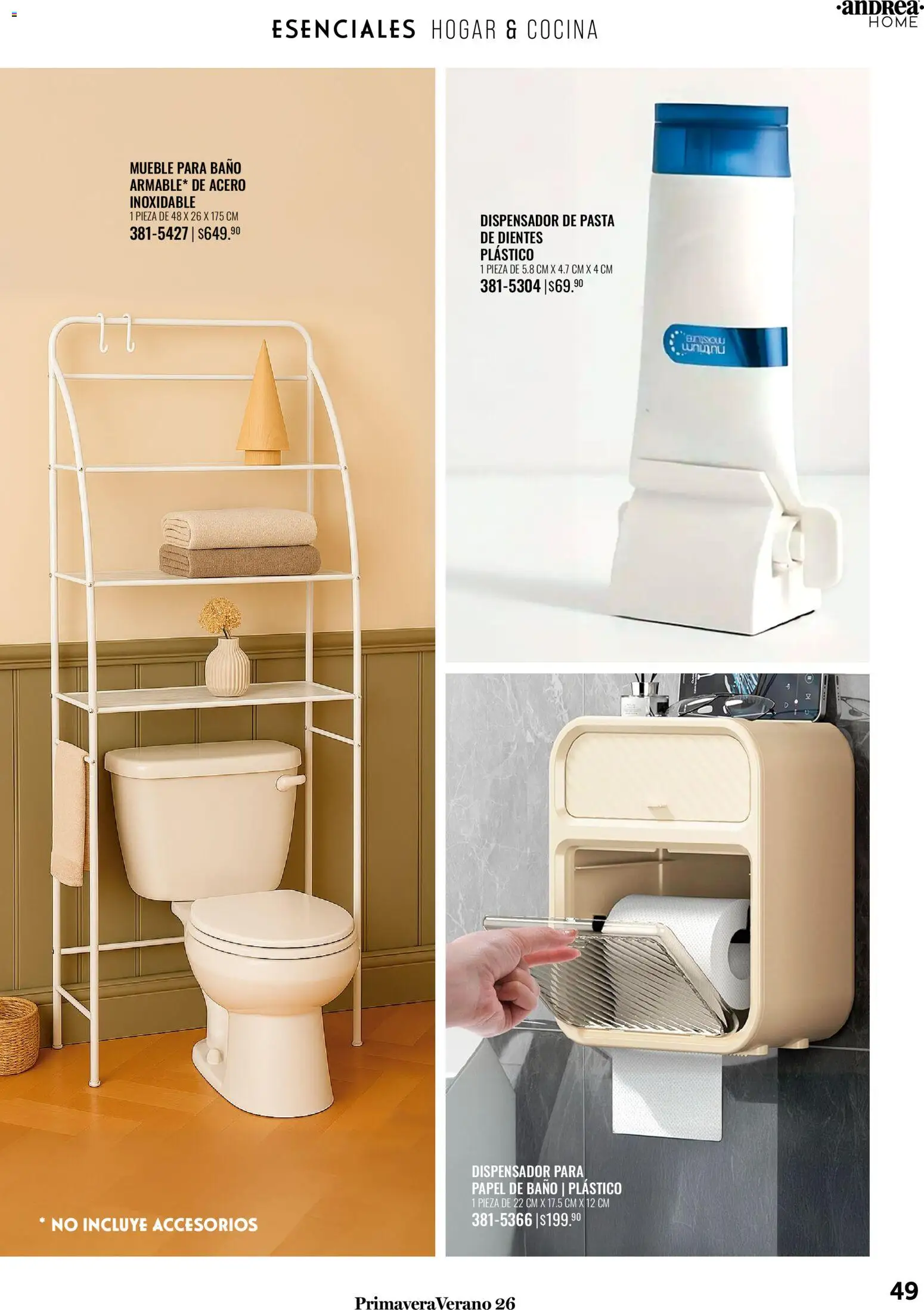 Nuevas ofertas de Andrea válidas en toda la República Mexicana desde el 25.01.2026. ¡Encuentra las mejores ofertas en Andrea catálogo Tu hogar esta primavera! | Página: 49