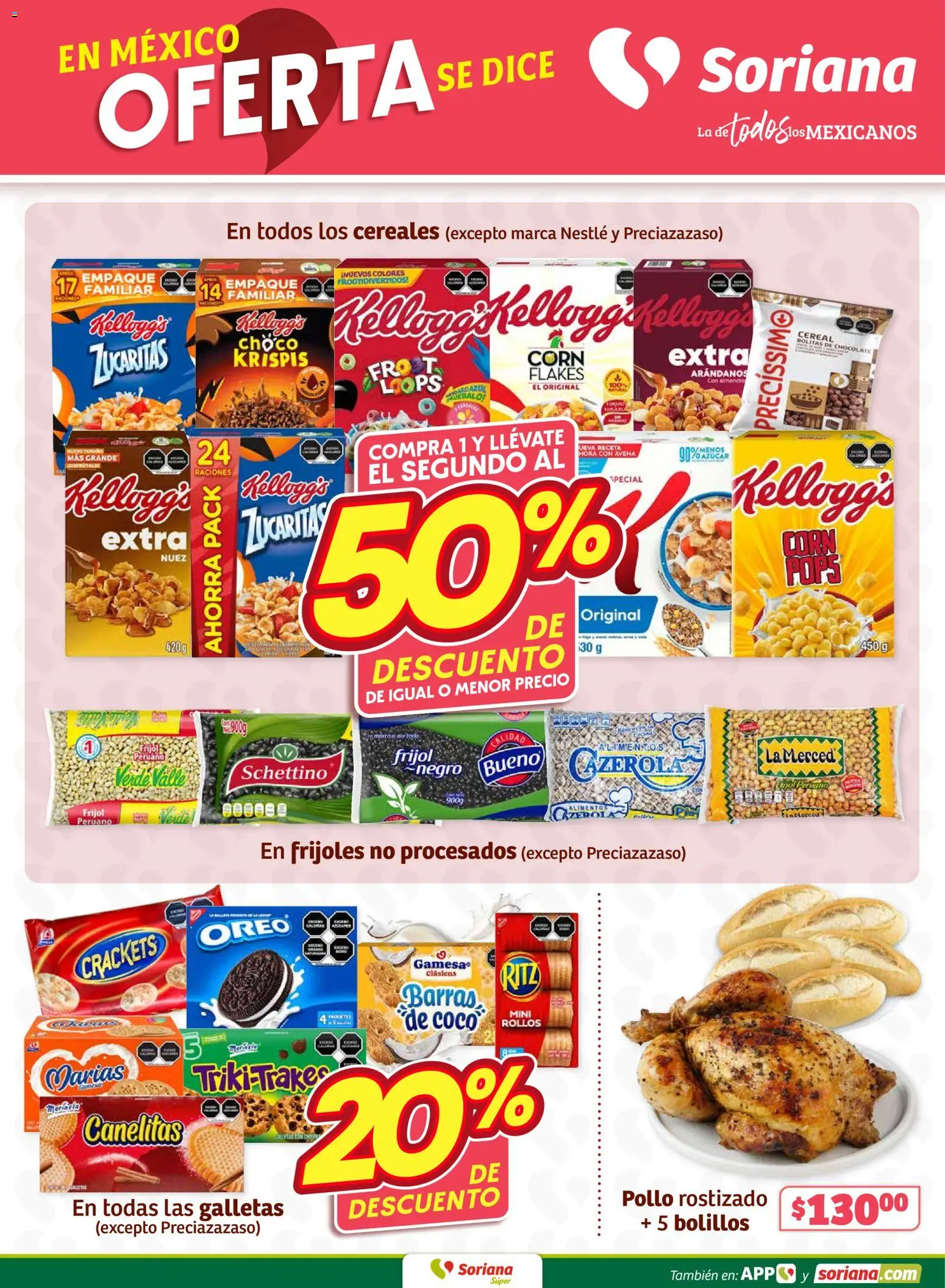 Nuevas ofertas de Soriana válidas en toda la República Mexicana desde el 26.02.2026. ¡Encuentra las mejores ofertas en Soriana - Fin de Semana Súper: Chih, Delicias, Dur y Coah (excepto Saltillo)! | Página: 4 | Productos: Pollo, Avena, Arándanos, Galletas