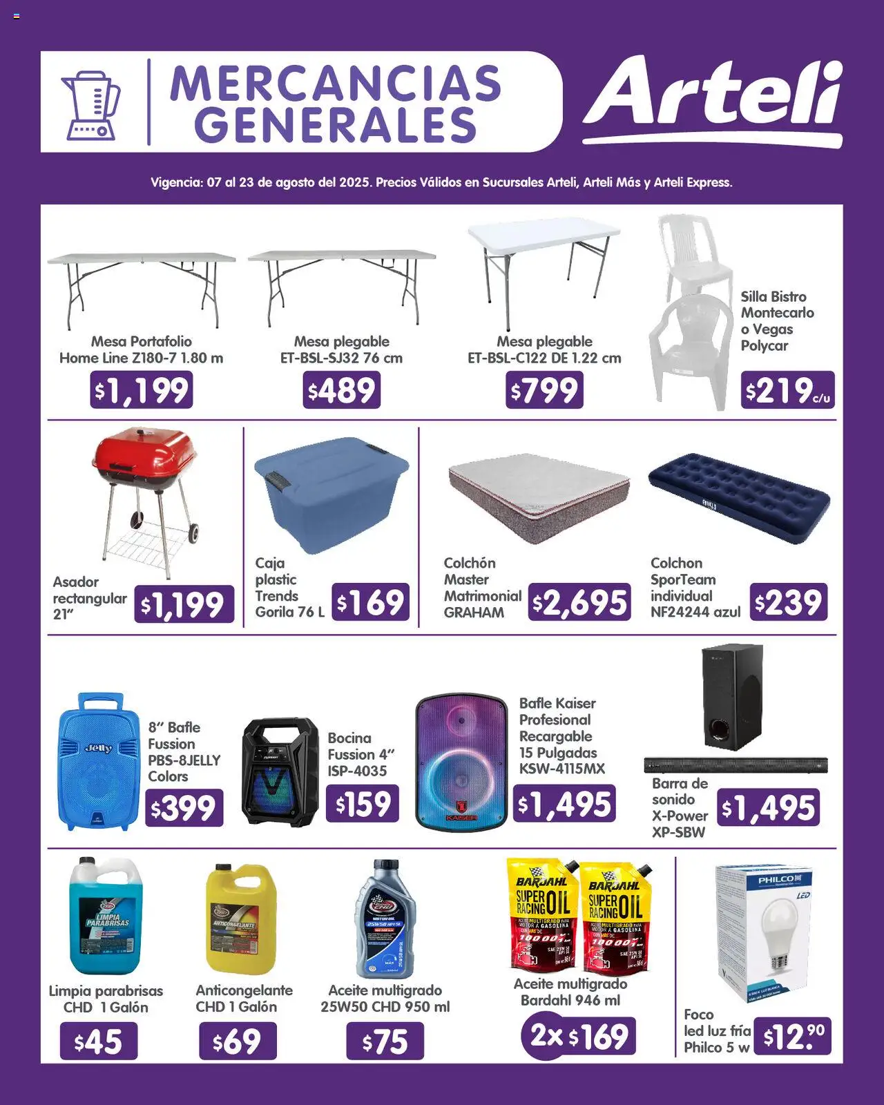Nuevas ofertas de Arteli válidas en toda la República Mexicana desde el 07.08.2025. ¡Encuentra las mejores ofertas en Arteli - Folleto Quincenal ! | Página: 16 | Productos: Silla, Barra, Mesa, Foco