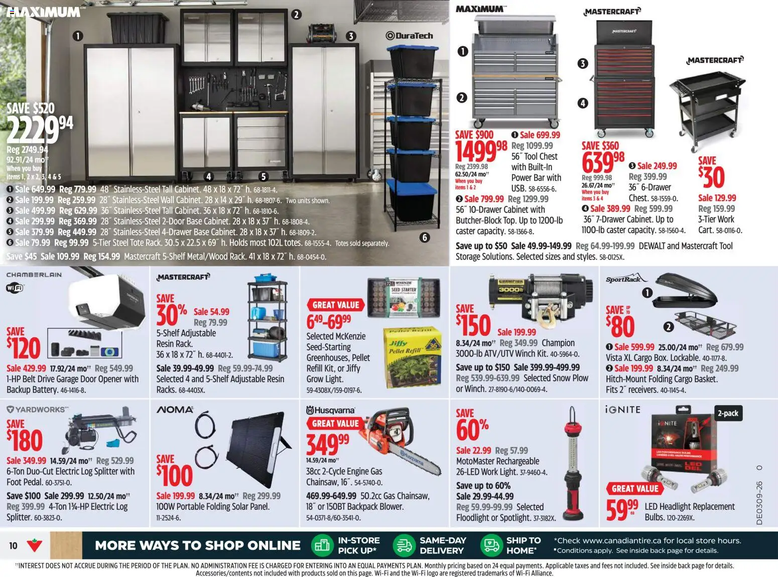 Canadian Tire flyer valid from 26.02.2026 | Page: 10 | Products: Backpack, Belt, Cabinet