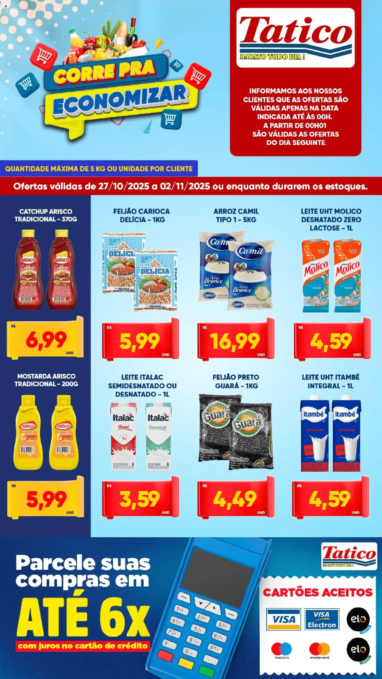 Tatico Folheto - válido de 27.10.2025 | Página: 4 | Produtos: Feijão, Leite, Arroz