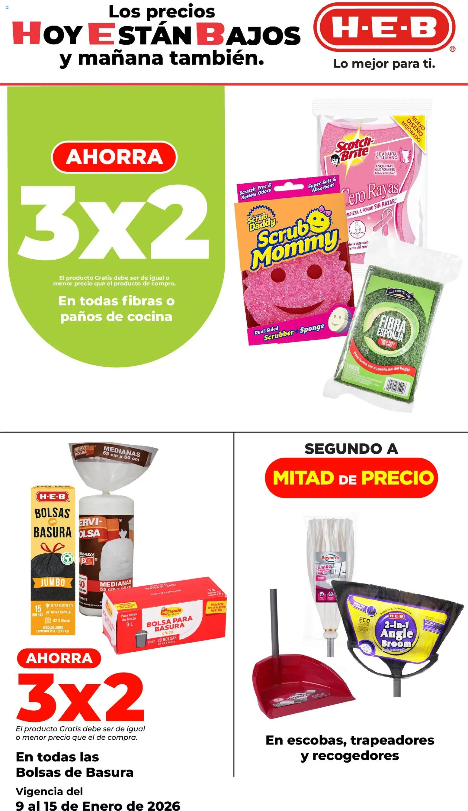 Nuevas ofertas de H-E-B válidas en toda la República Mexicana desde el 09.01.2026. ¡Encuentra las mejores ofertas en H-E-B folleto! | Página: 5 | Productos: Bolsa, Esponja, Cocina