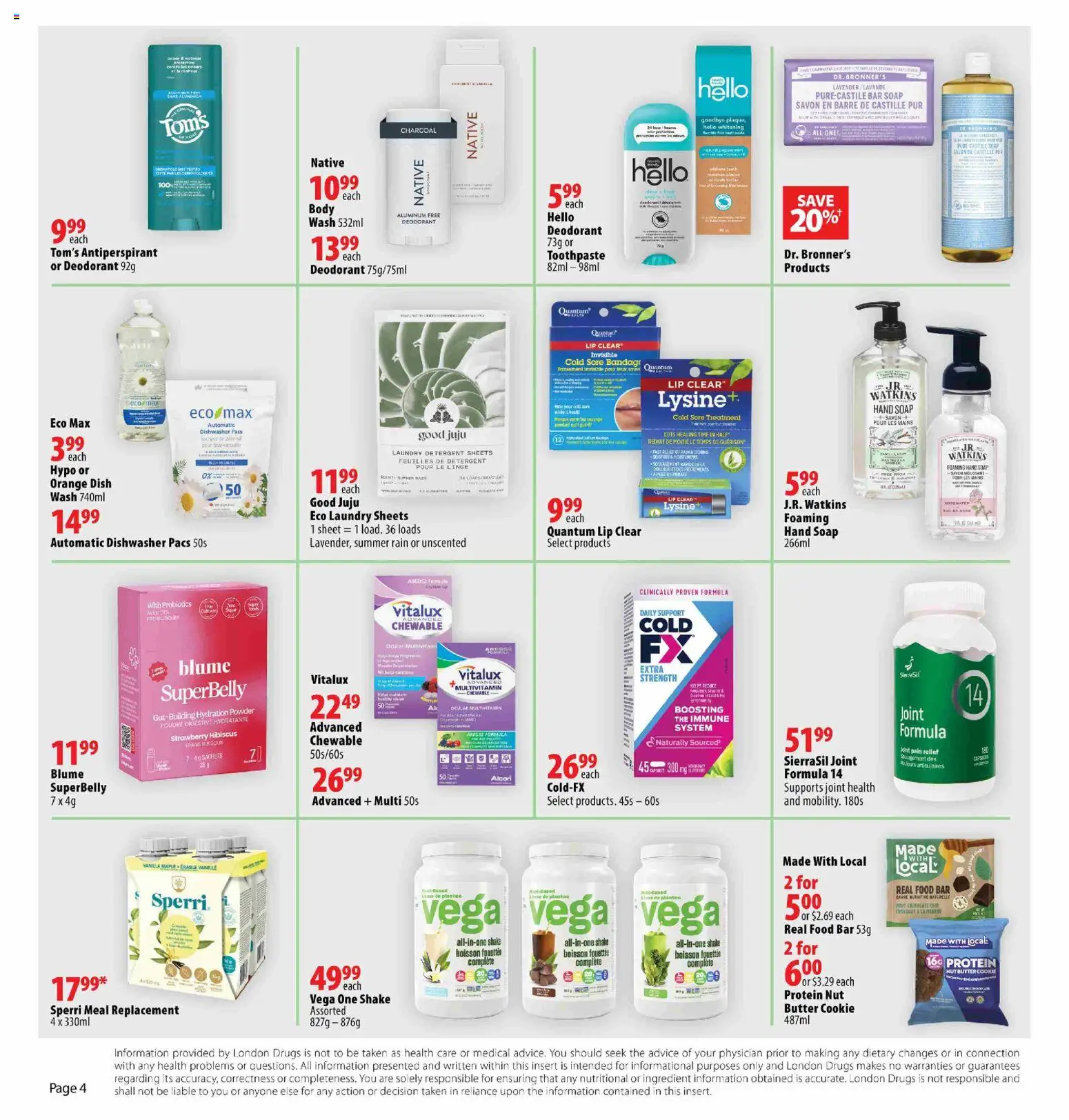 London Drugs flyer valid from 31.12.2025 | Page: 4 | Products: Soap, Deodorant, Antiperspirant, Toothpaste