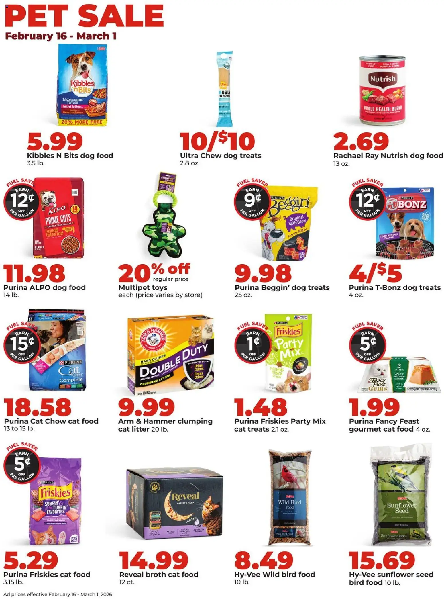 HyVee Weekly Ad - valid from 23.02.2026 | Page: 36 | Products: Dog Treats, Cat Food, Hammer, Beef