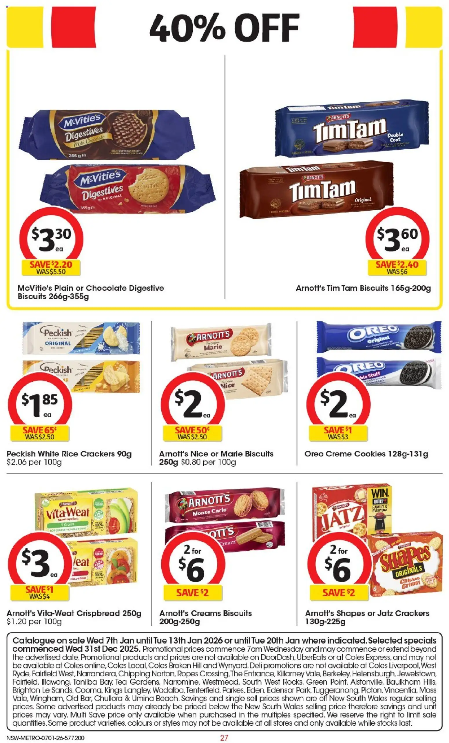 Coles catalogue - valid from 07.01.2026 | Page: 27 | Products: Milk, Chocolate, Rice, Cream